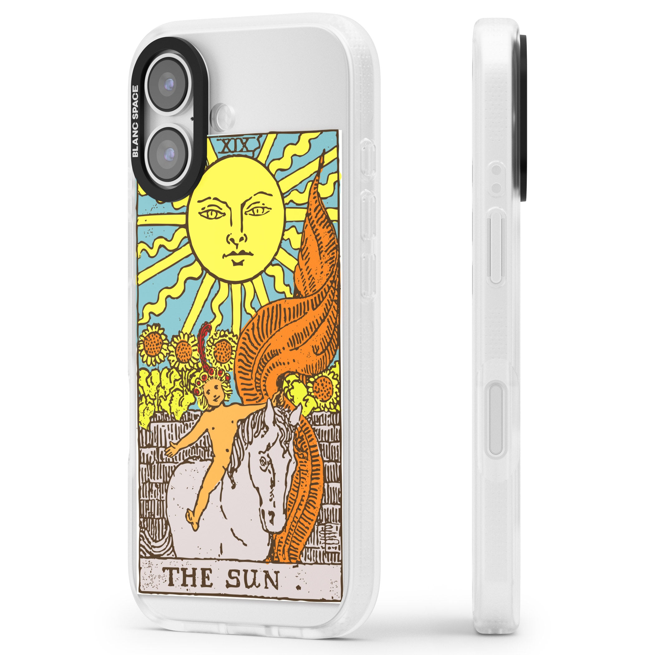 Personalised The Sun Tarot Card (Color) iPhone 17 Impact Air Clear Phone Case Side Profile