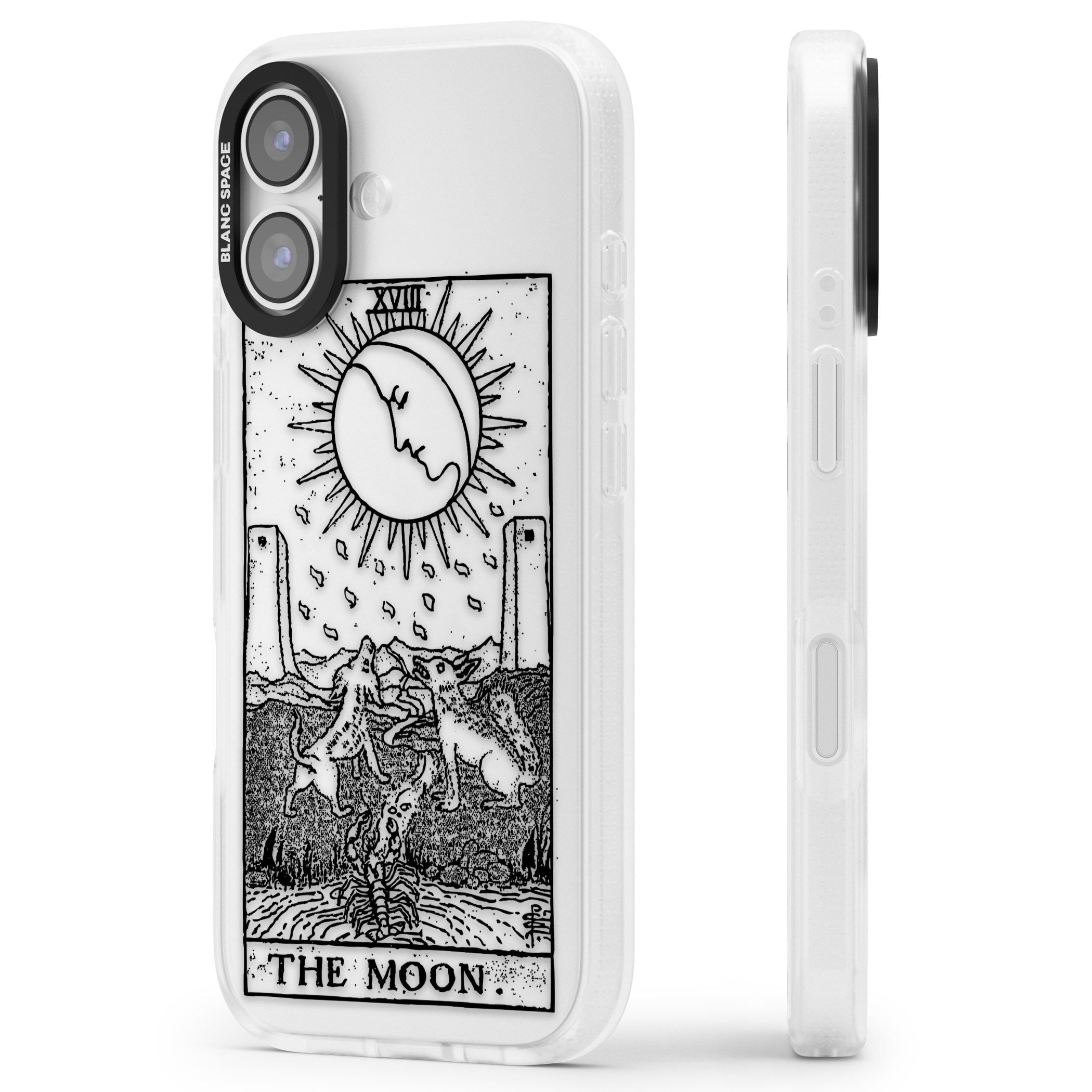 Personalised The Moon Tarot Card (Clear) iPhone 17 Impact Air Clear Phone Case Side Profile