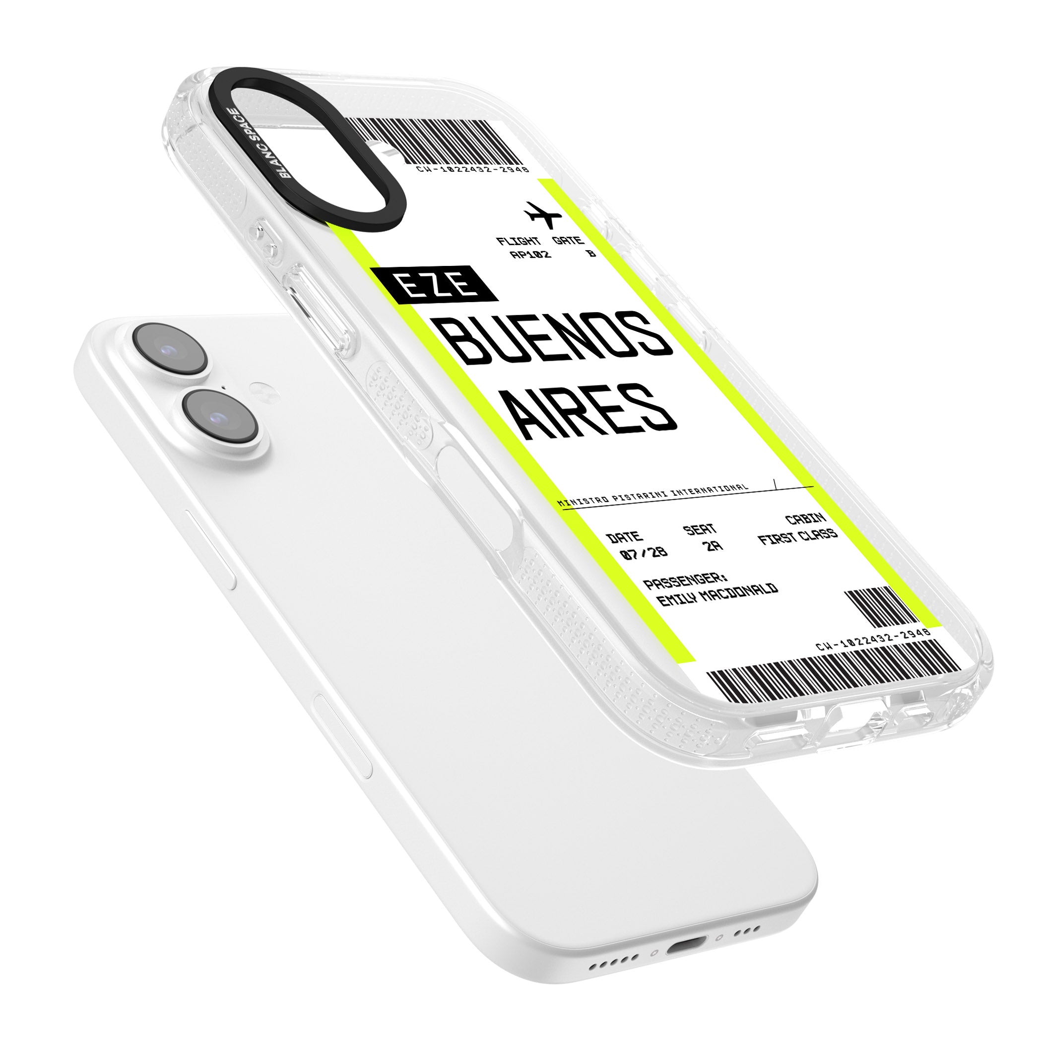Personalised Buenos Aires Boarding Pass iPhone 17 Impact Air Clear Phone Case Colours