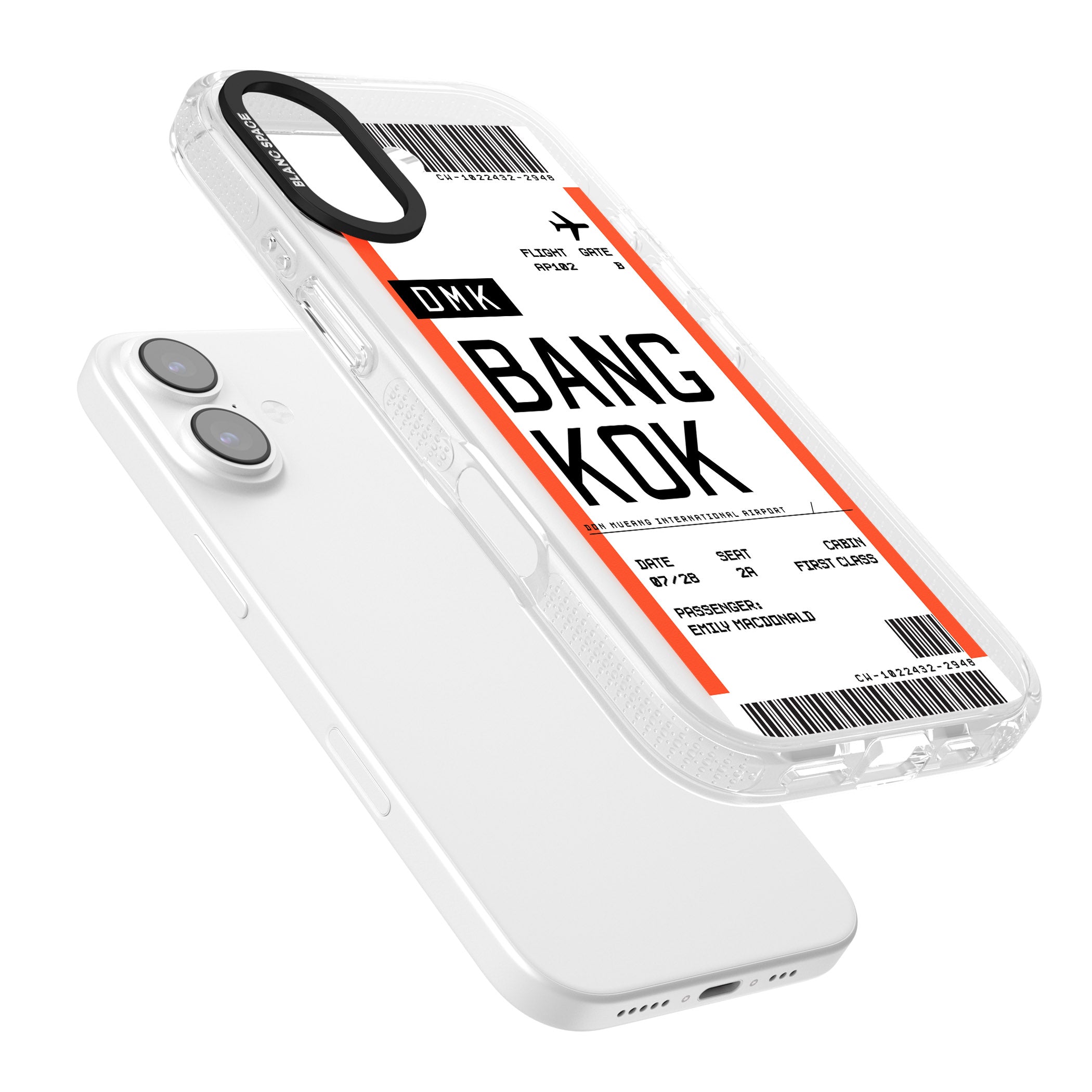 Personalised Bangkok Boarding Pass iPhone 17 Impact Air Clear Phone Case Colours