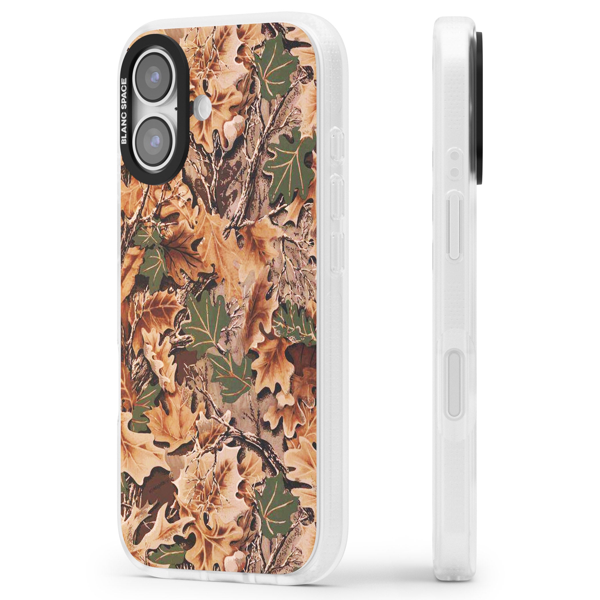 Leaves Camo iPhone 17 Impact Air Clear Phone Case Side Profile
