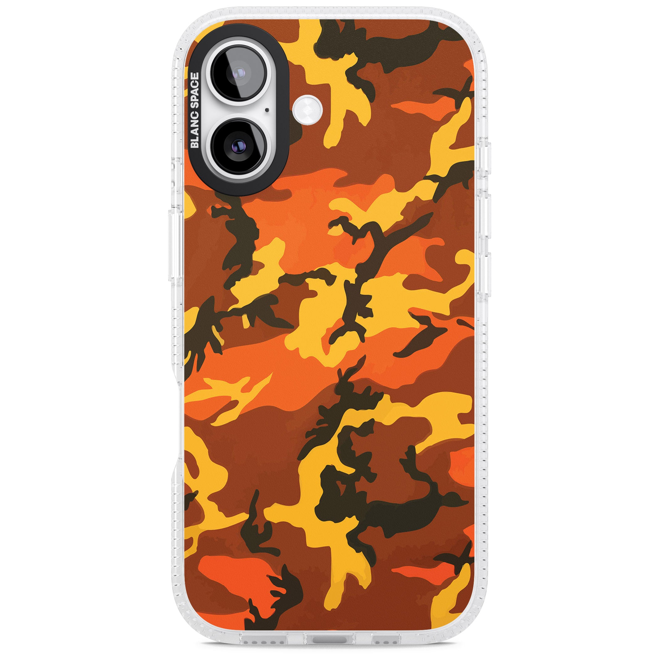 Orange Camo iPhone 17 Impact Air Clear Phone Case