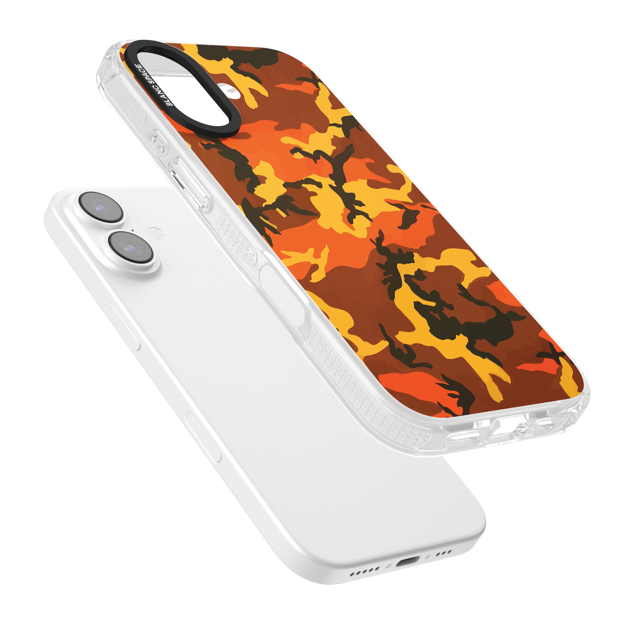 Orange Camo iPhone 17 Impact Air Clear Phone Case Colours