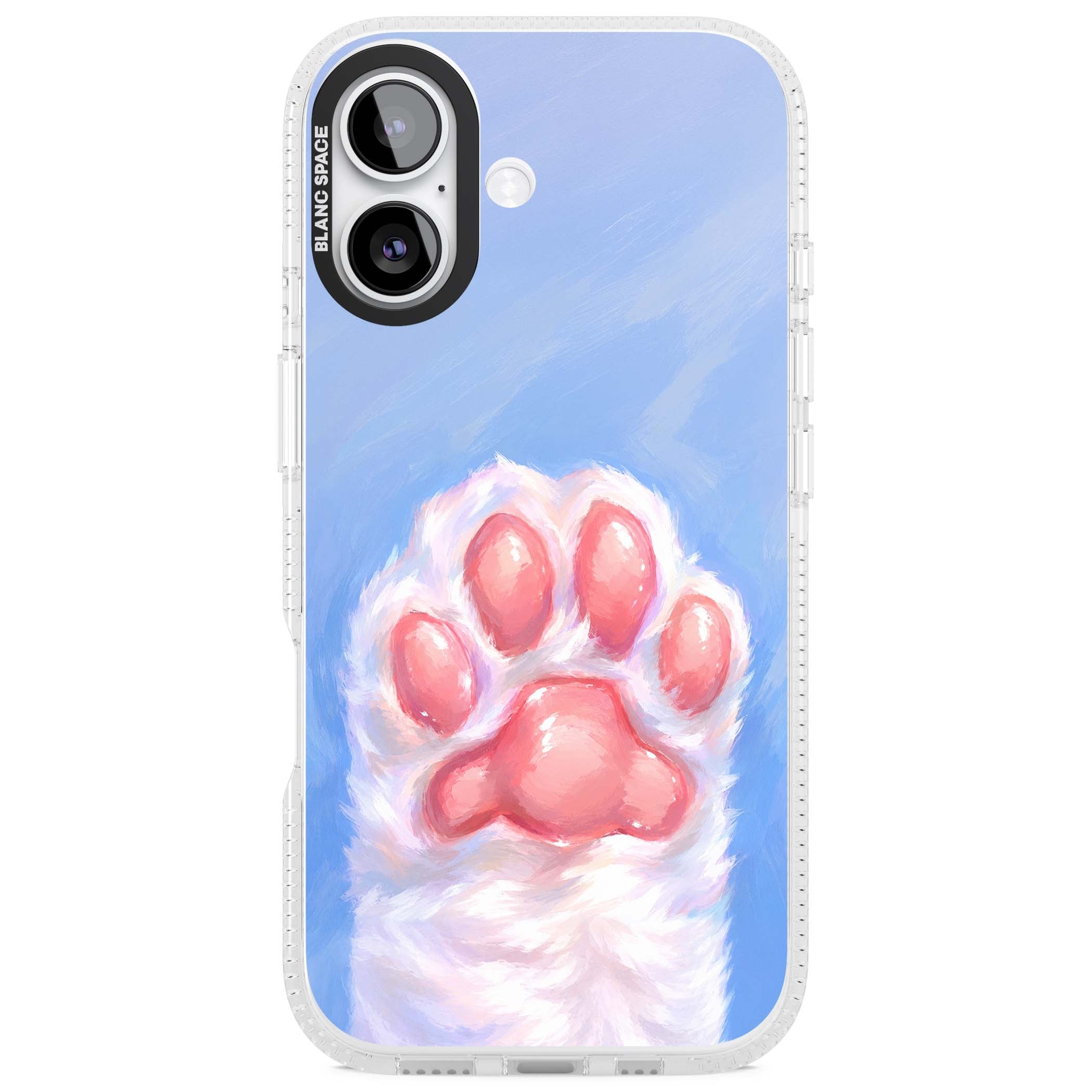 Soft White Paw cute iPhone case | Clear Case Impact Air case for iPhone 17