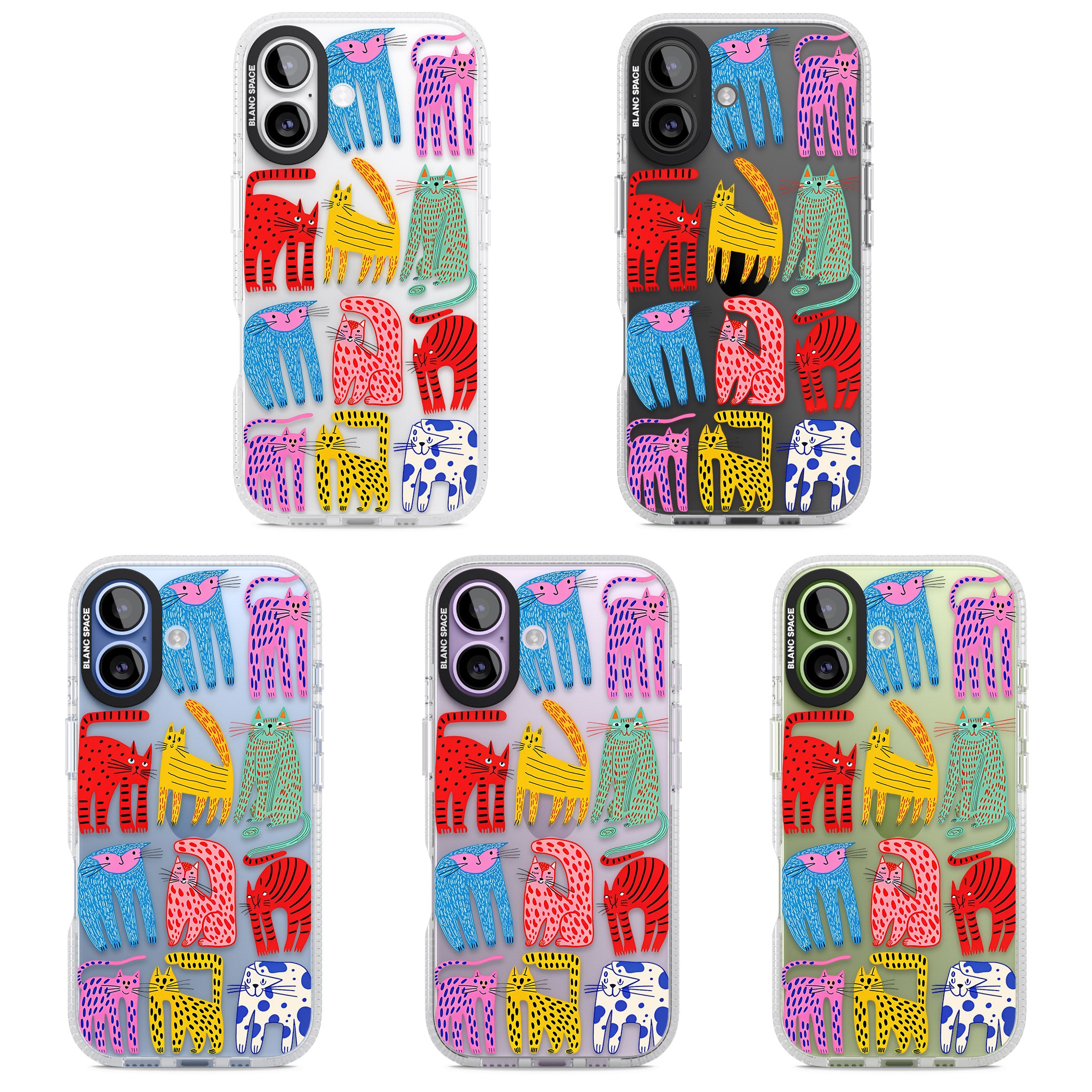 Abstract Colourful Cats iPhone 17 Impact Air Clear Phone Case APT Impact Protection
