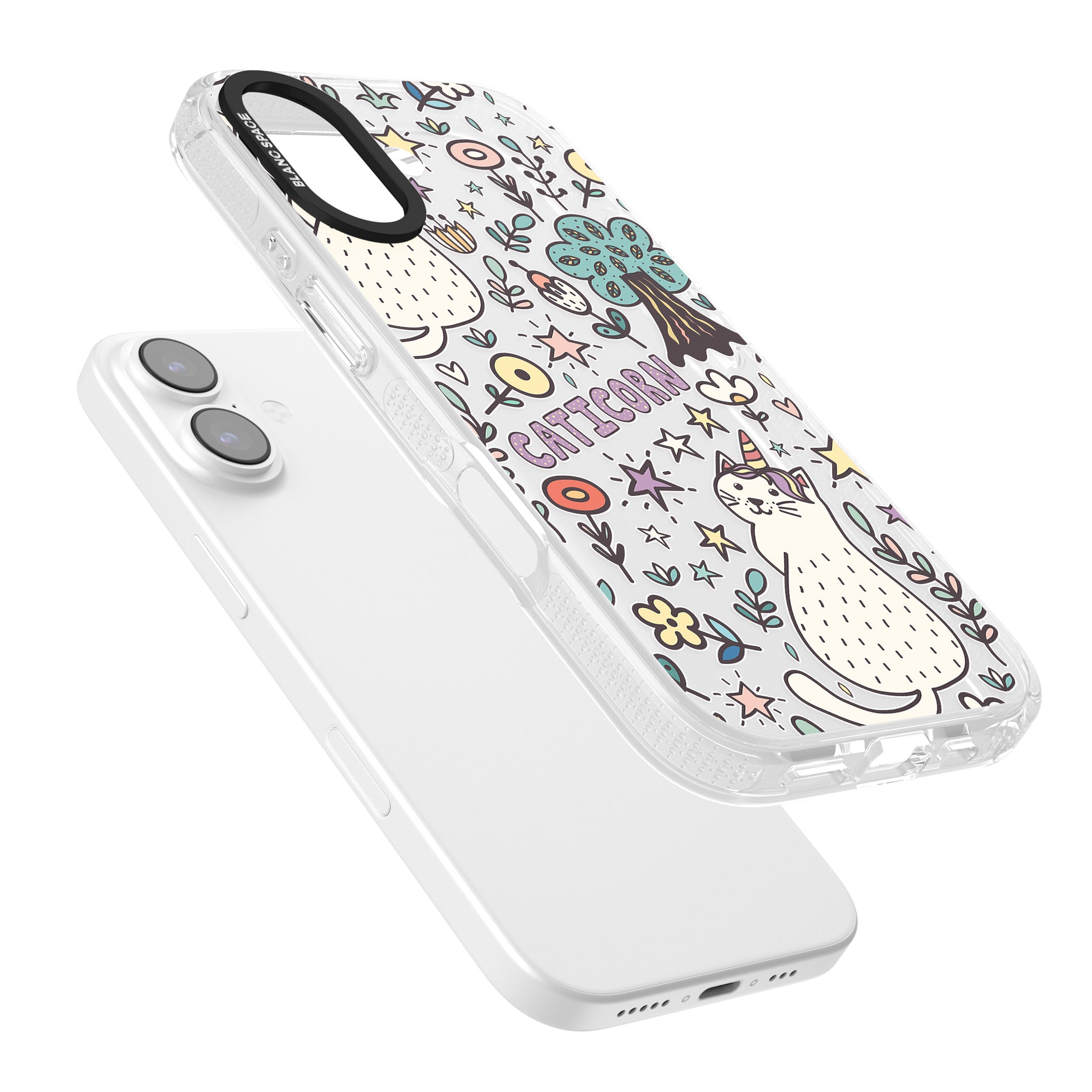 Caticorn Pattern iPhone 17 Impact Air Clear Phone Case Colours