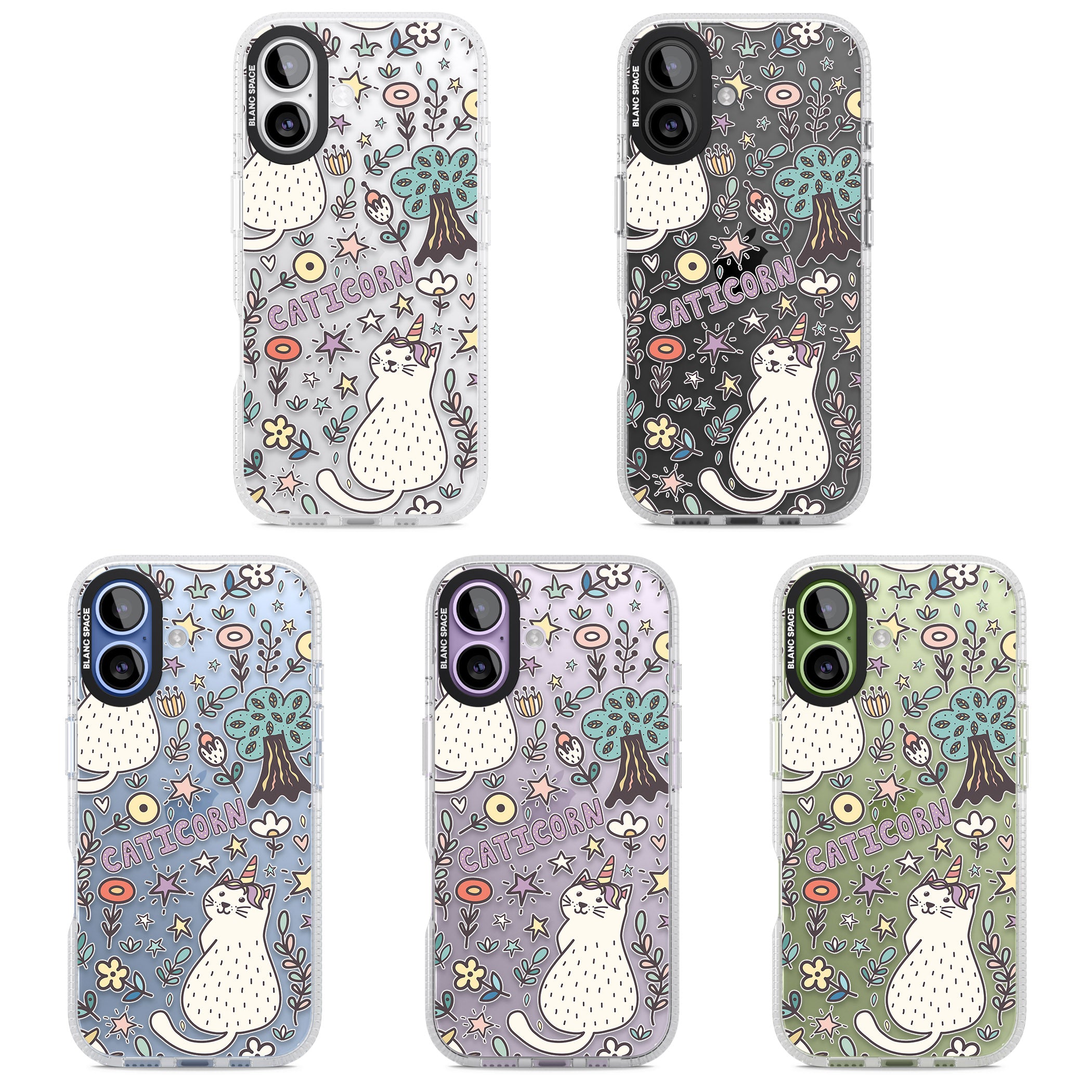 Caticorn Pattern iPhone 17 Impact Air Clear Phone Case APT Impact Protection