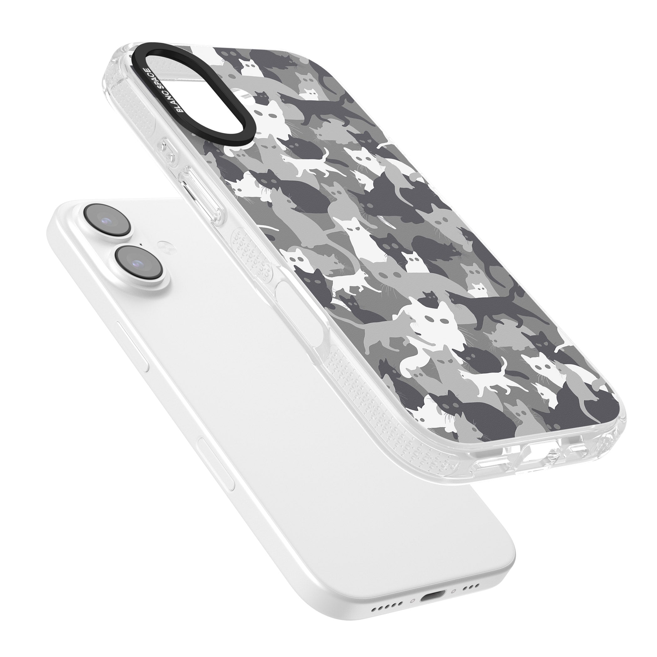 Dark Grey Cat Camouflage iPhone 17 Impact Air Clear Phone Case Colours