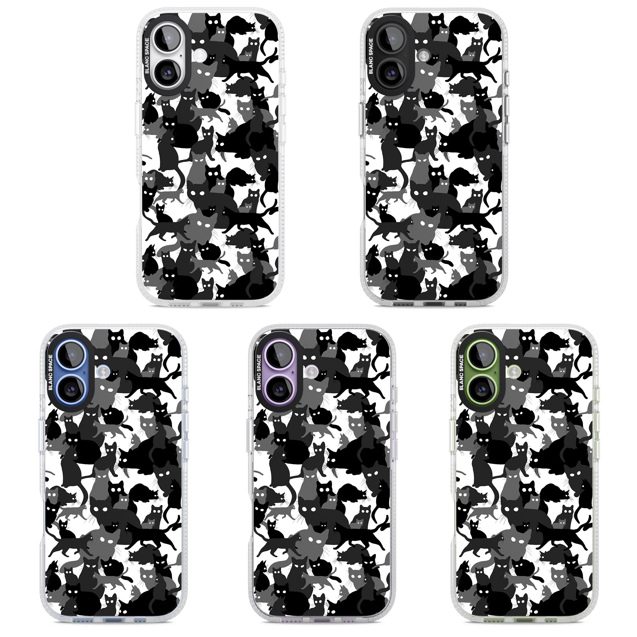 Black & White Cat Camouflage iPhone 17 Impact Air Clear Phone Case APT Impact Protection