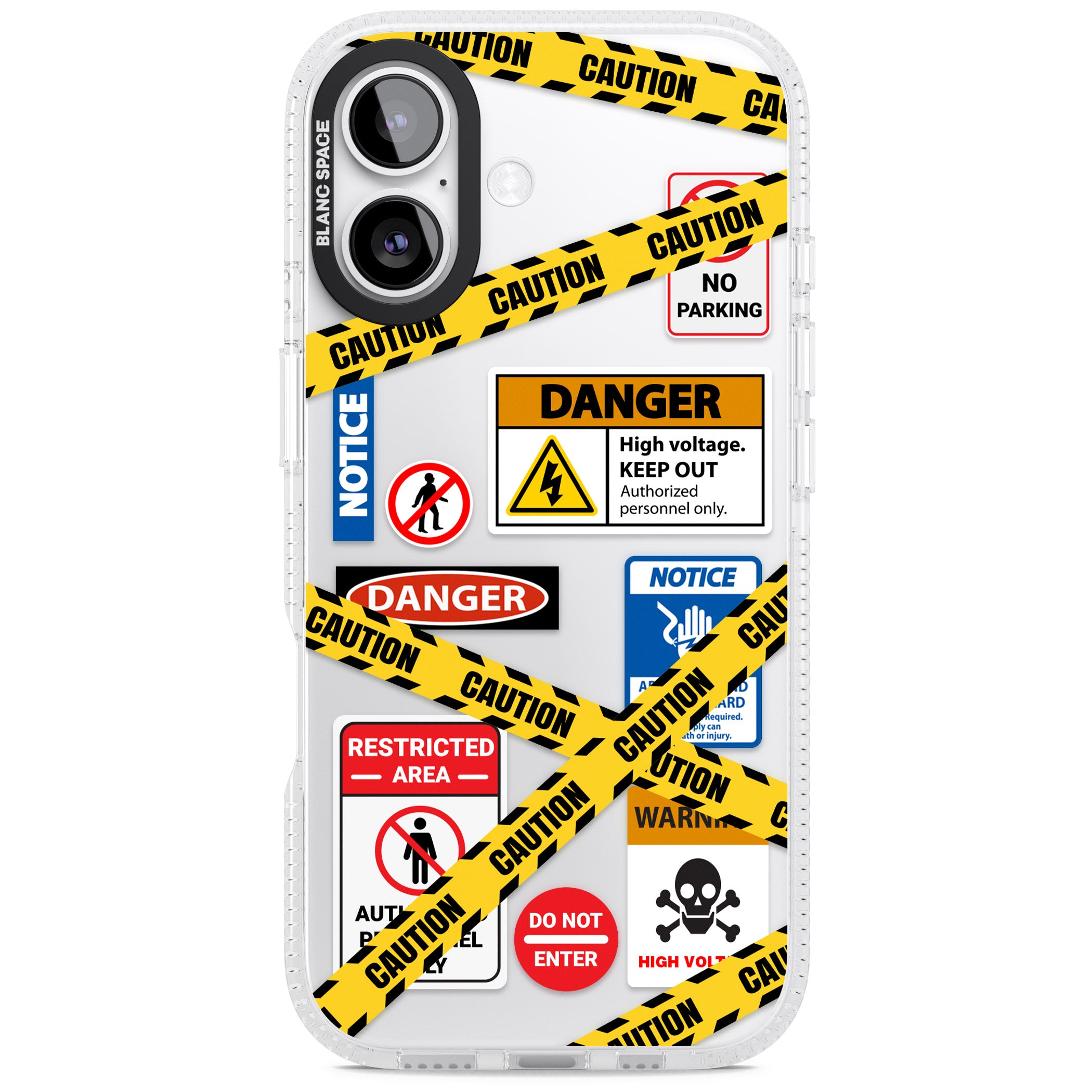 Caution Sign iPhone 17 Impact Air Clear Phone Case
