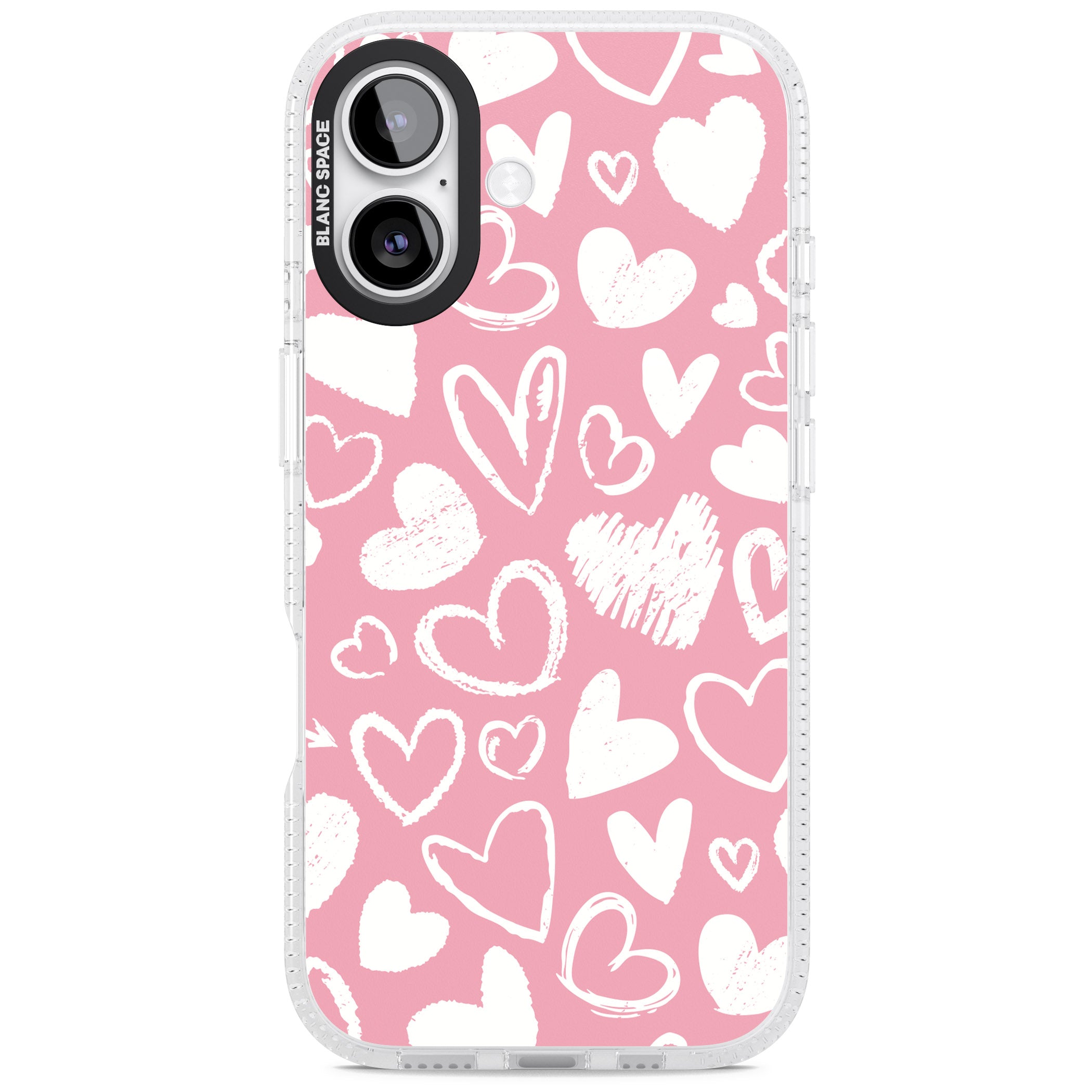 Chalk Hearts iPhone 17 Impact Air Clear Phone Case