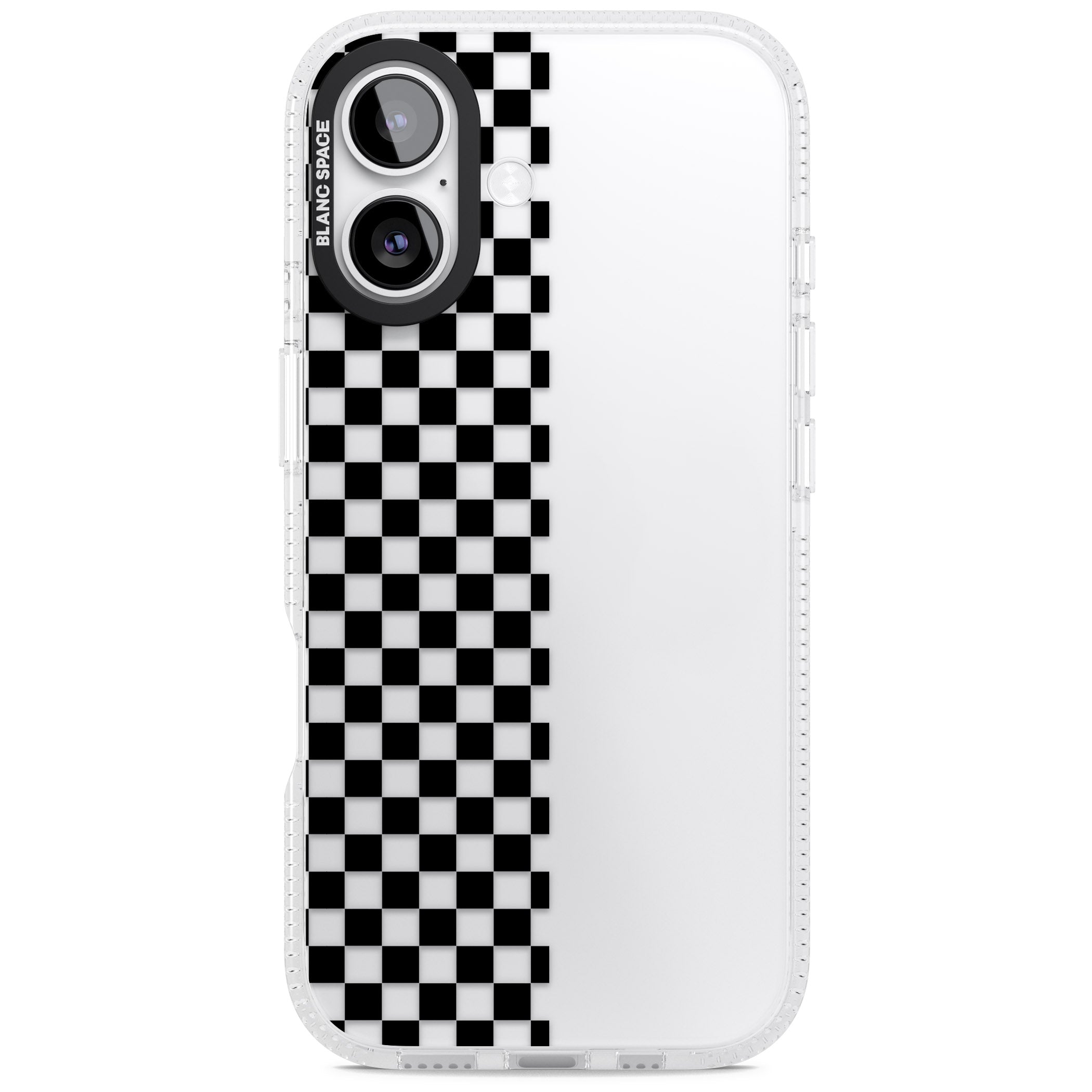 Checker: Half Black Check On Clear iPhone 17 Impact Air Clear Phone Case