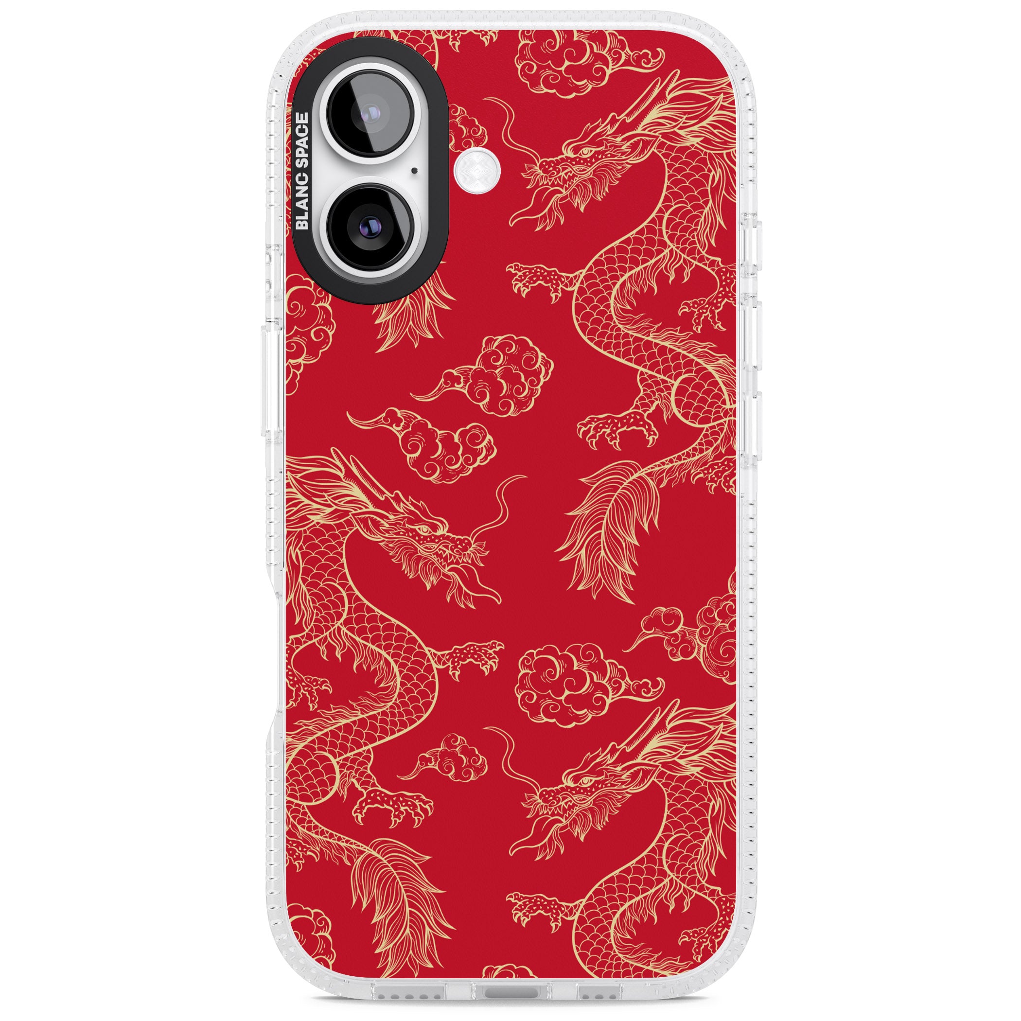 Red And Gold Dragon Pattern iPhone 17 Impact Air Clear Phone Case