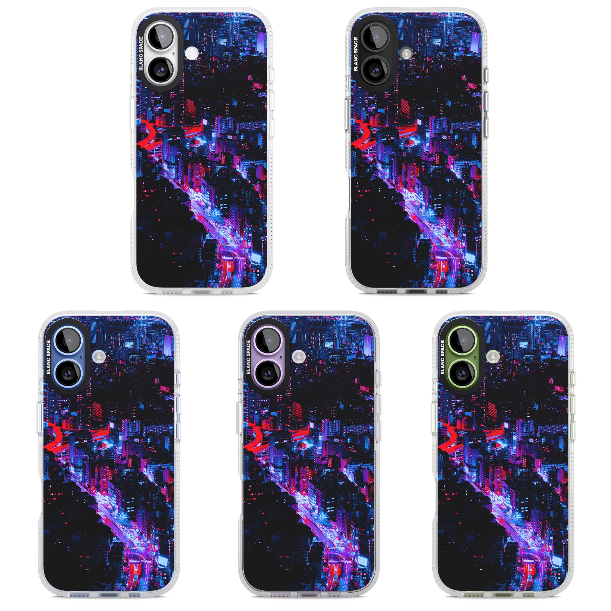 Neon Cityscape iPhone 17 Impact Air Clear Phone Case APT Impact Protection