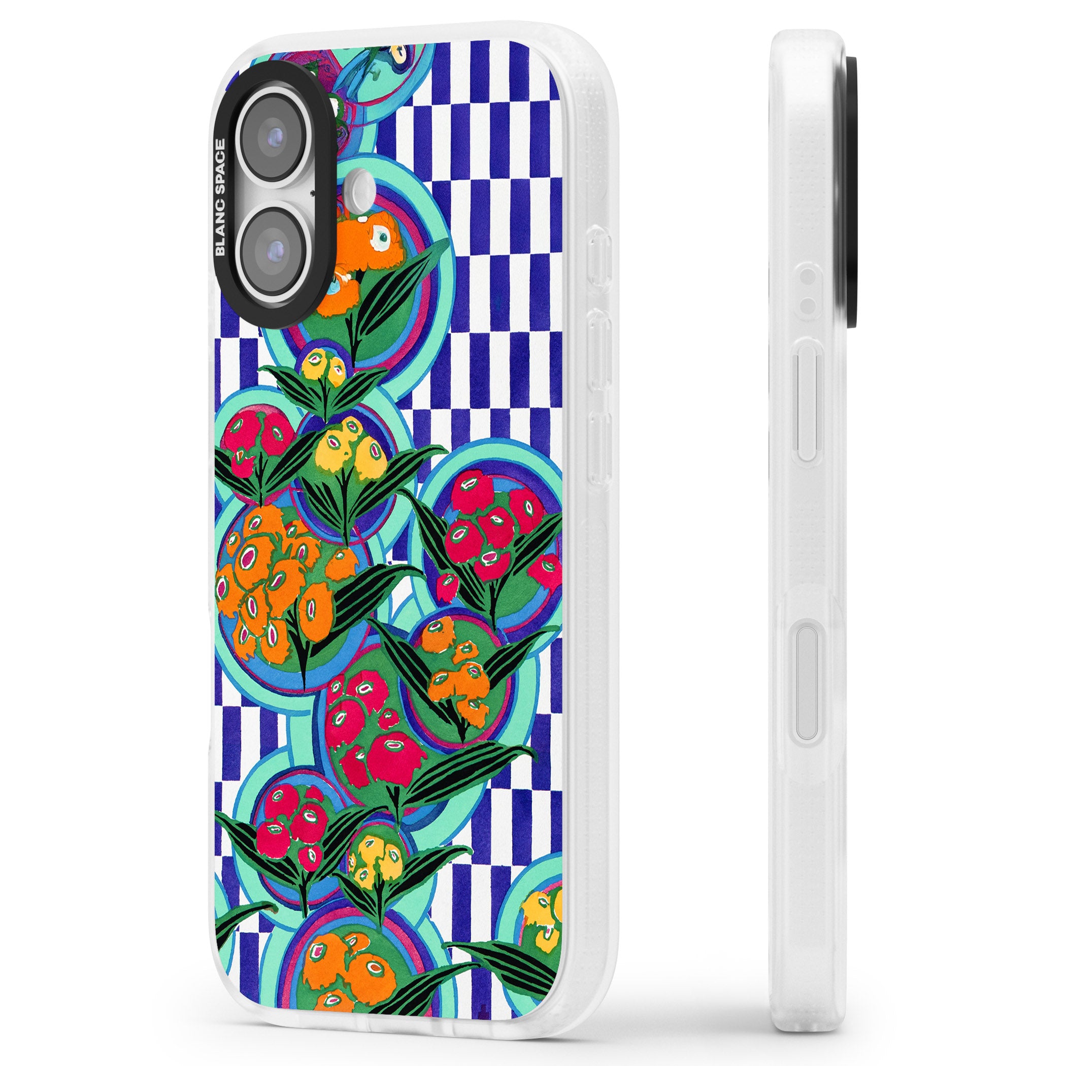 Vintage Fruit Plates iPhone 17 Impact Air Clear Phone Case Side Profile