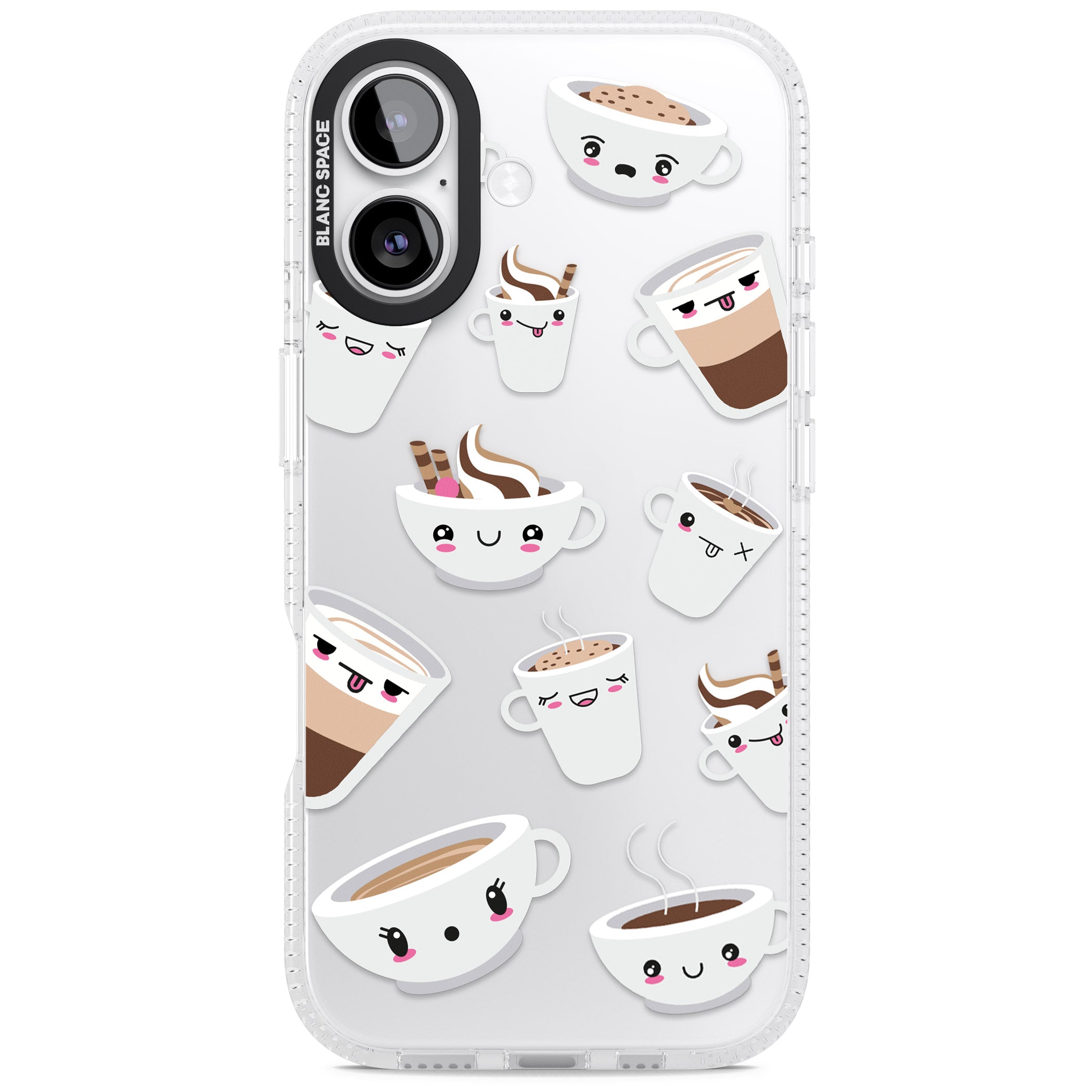 Coffee Faces iPhone 17 Impact Air Clear Phone Case