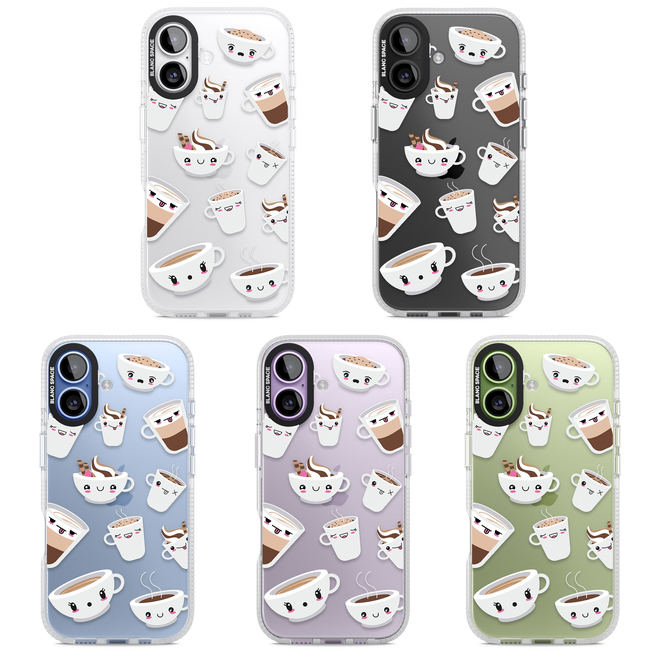 Coffee Faces iPhone 17 Impact Air Clear Phone Case APT Impact Protection