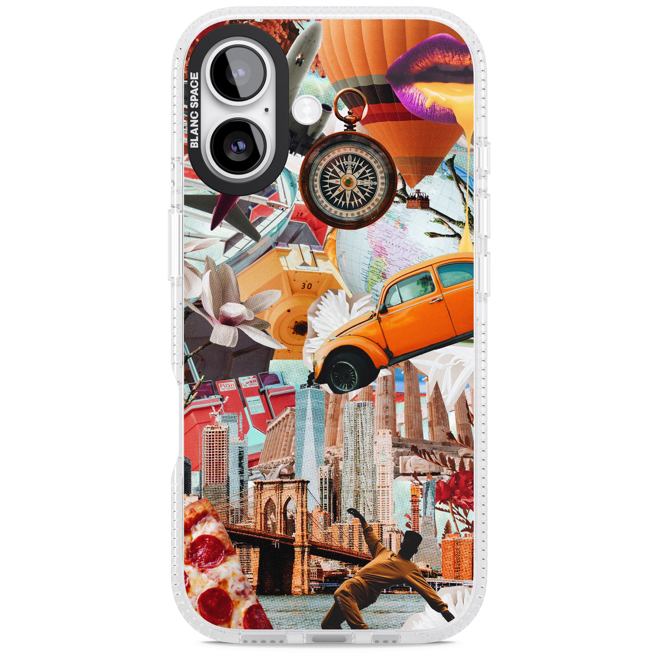 Bold New York Collage iPhone 17 Impact Air Clear Phone Case