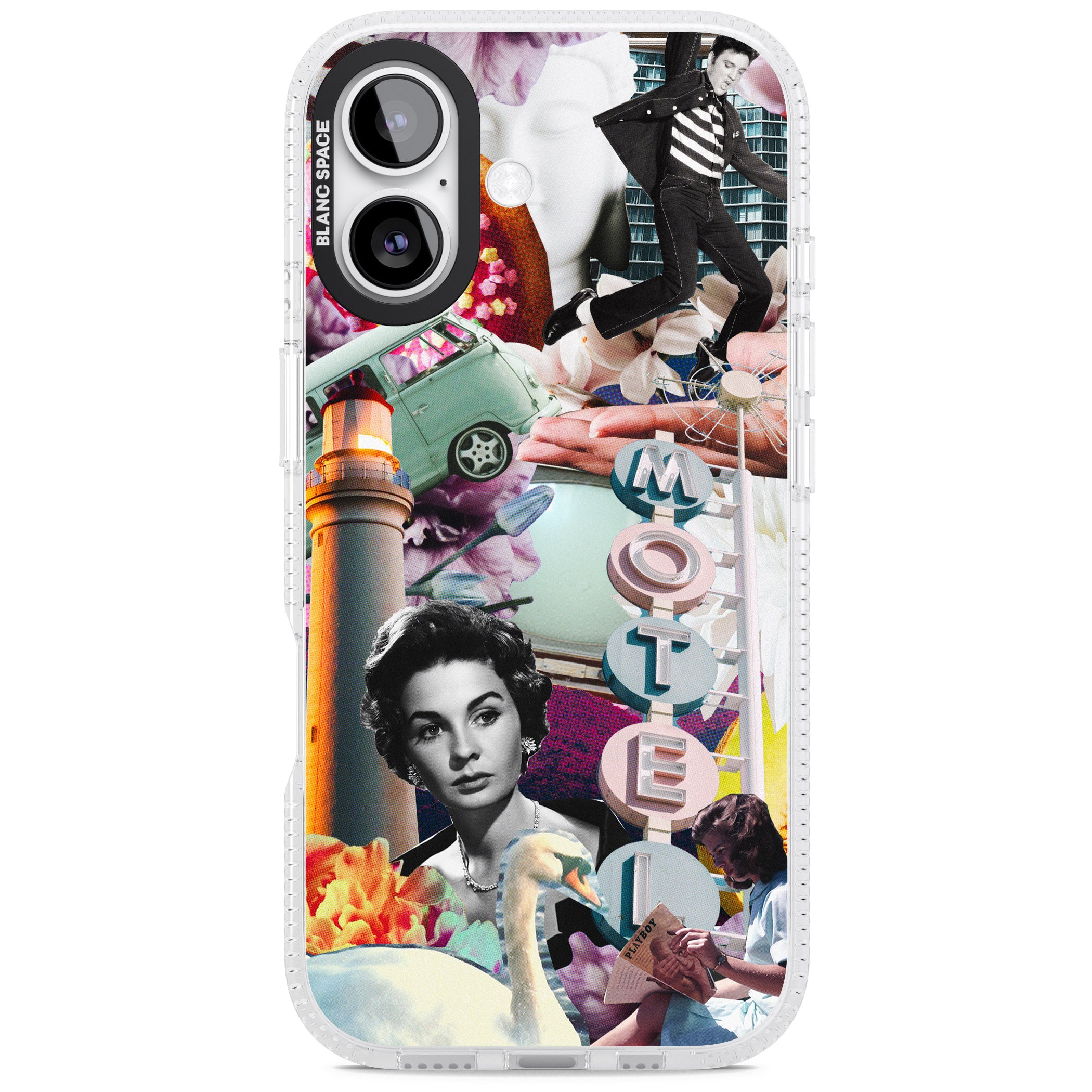 Retro Motel Collage iPhone 17 Impact Air Clear Phone Case