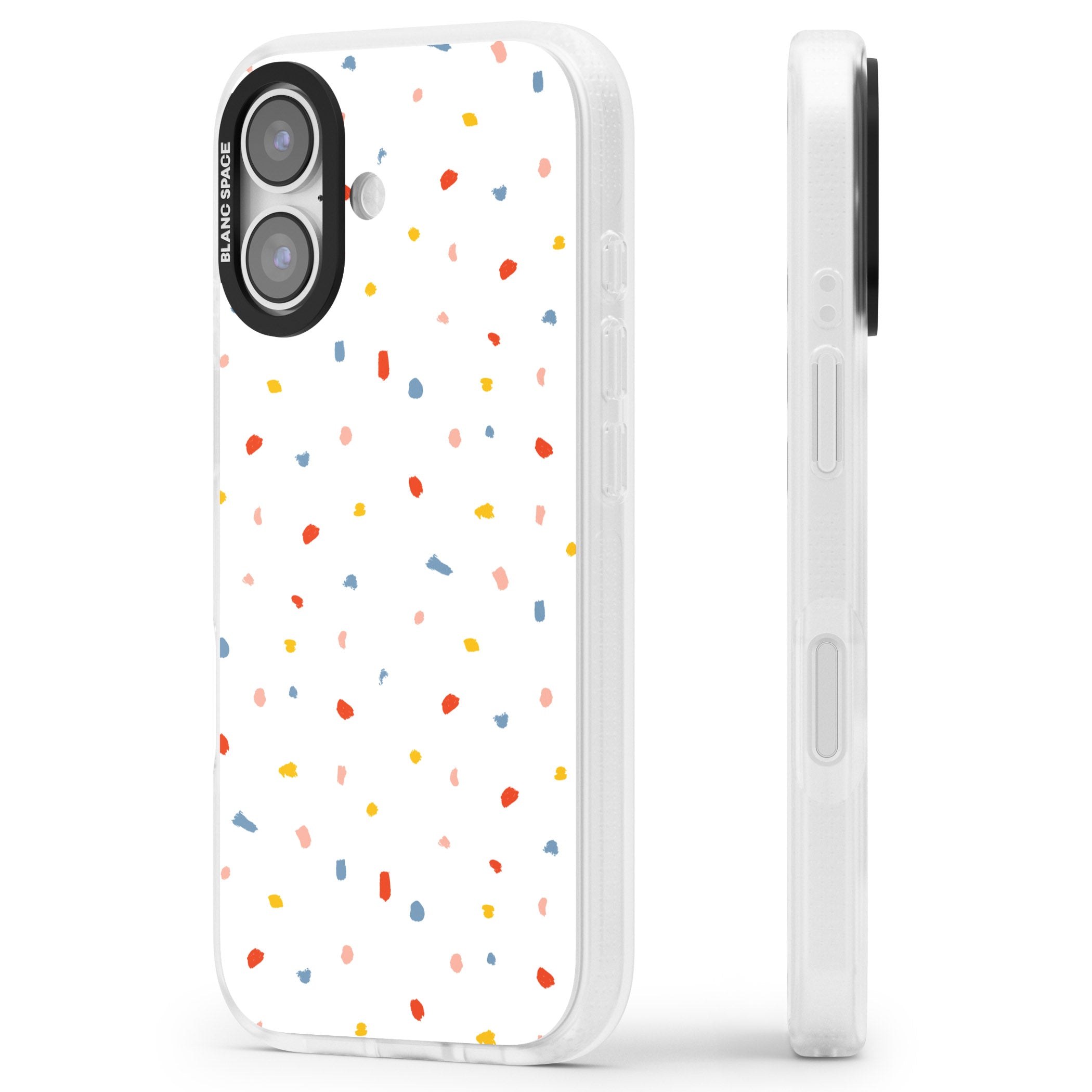 Confetti Speckle iPhone 17 Impact Air Clear Phone Case Side Profile
