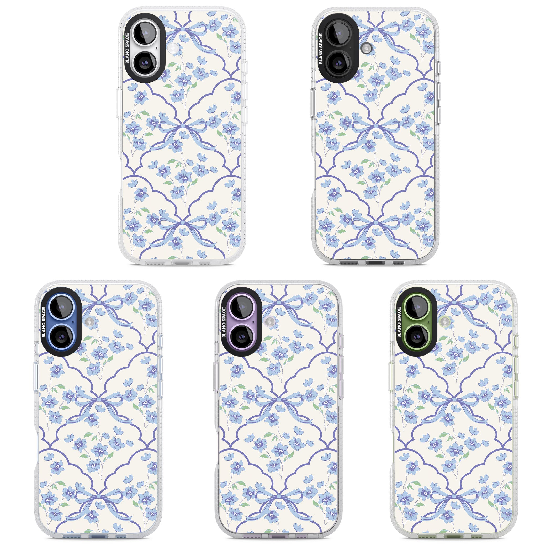 Blue Cottage Floral iPhone 17 Impact Air Clear Phone Case APT Impact Protection