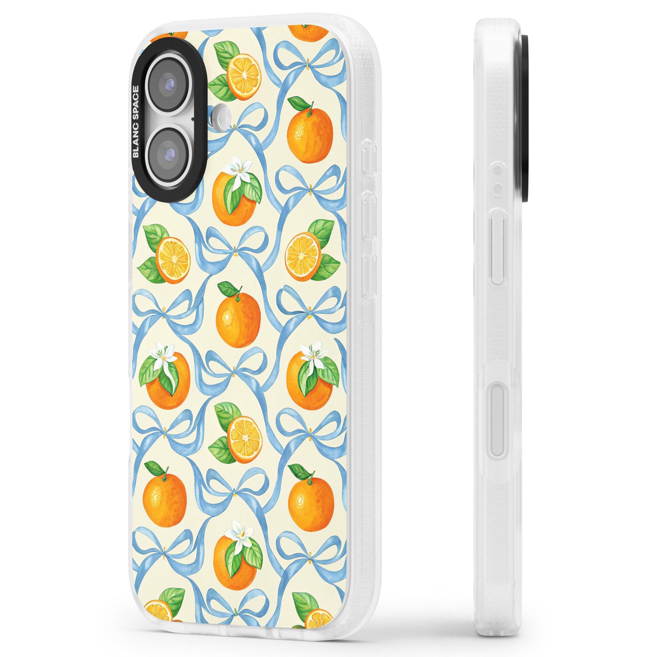 Bows & Clementines iPhone 17 Impact Air Clear Phone Case Side Profile