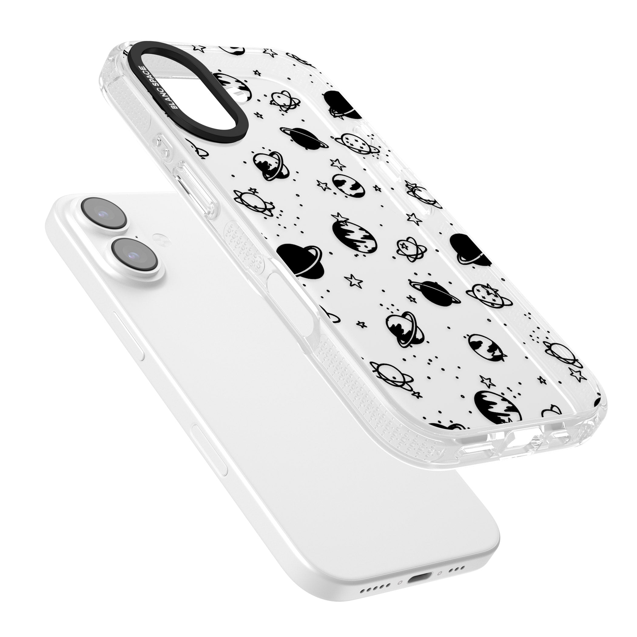 Black Planets iPhone 17 Impact Air Clear Phone Case Colours