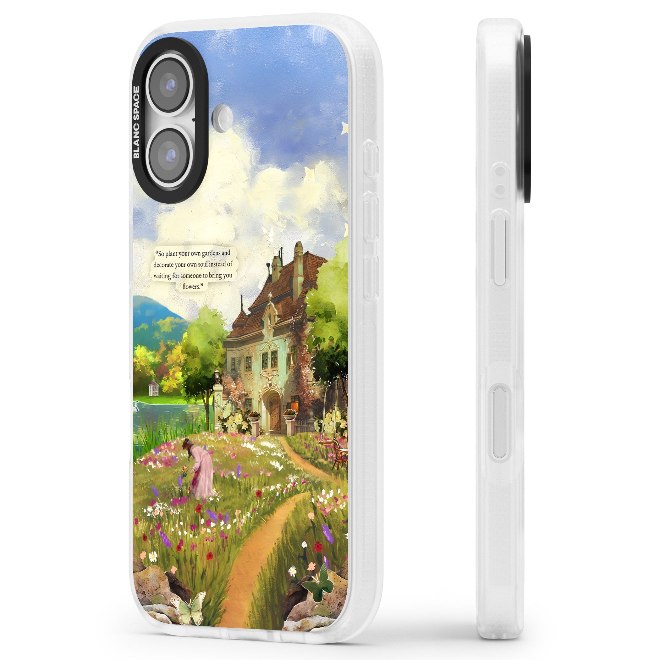 Spring Cottage iPhone 17 Impact Air Clear Phone Case Side Profile