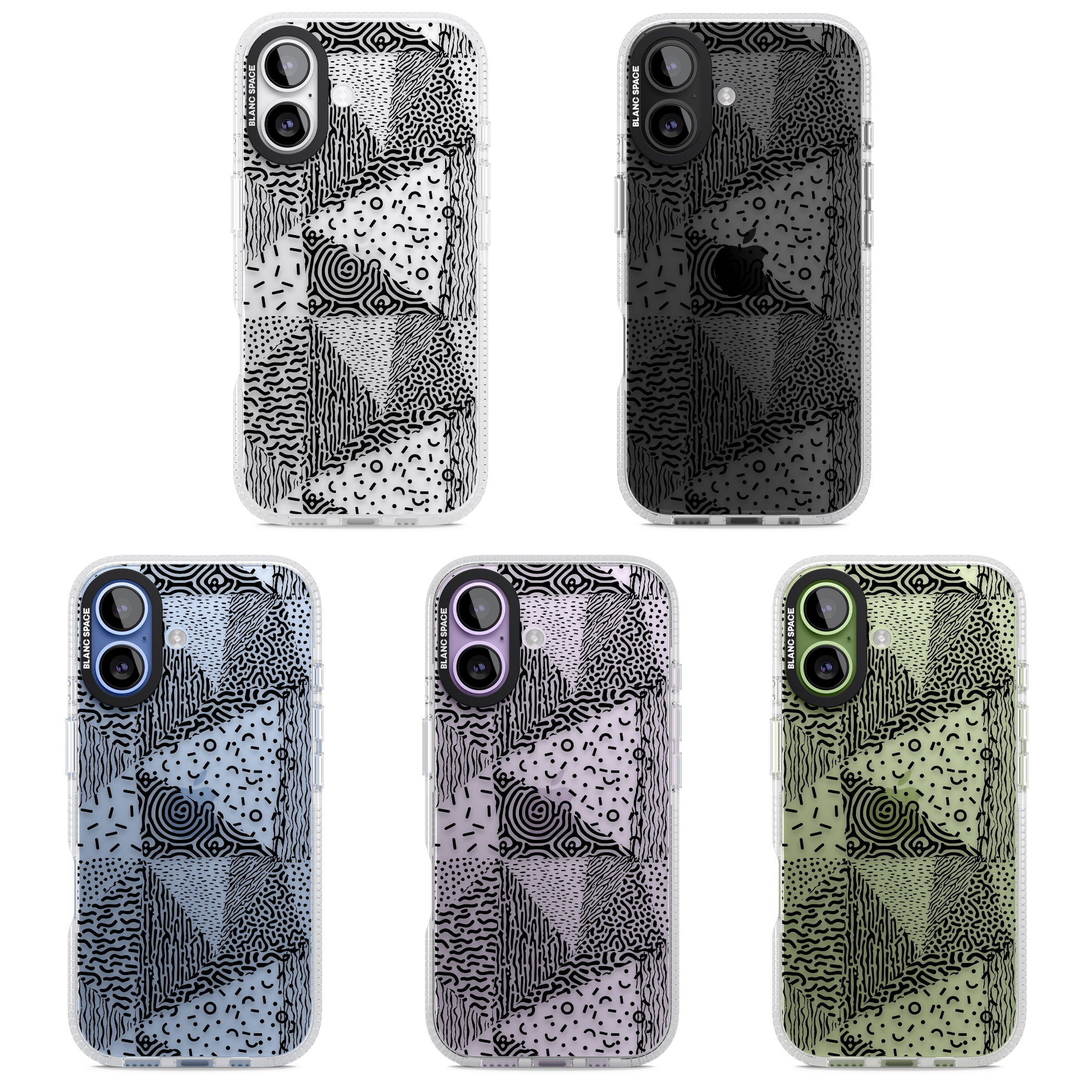 Monochrome Pattern iPhone 17 Impact Air Clear Phone Case APT Impact Protection