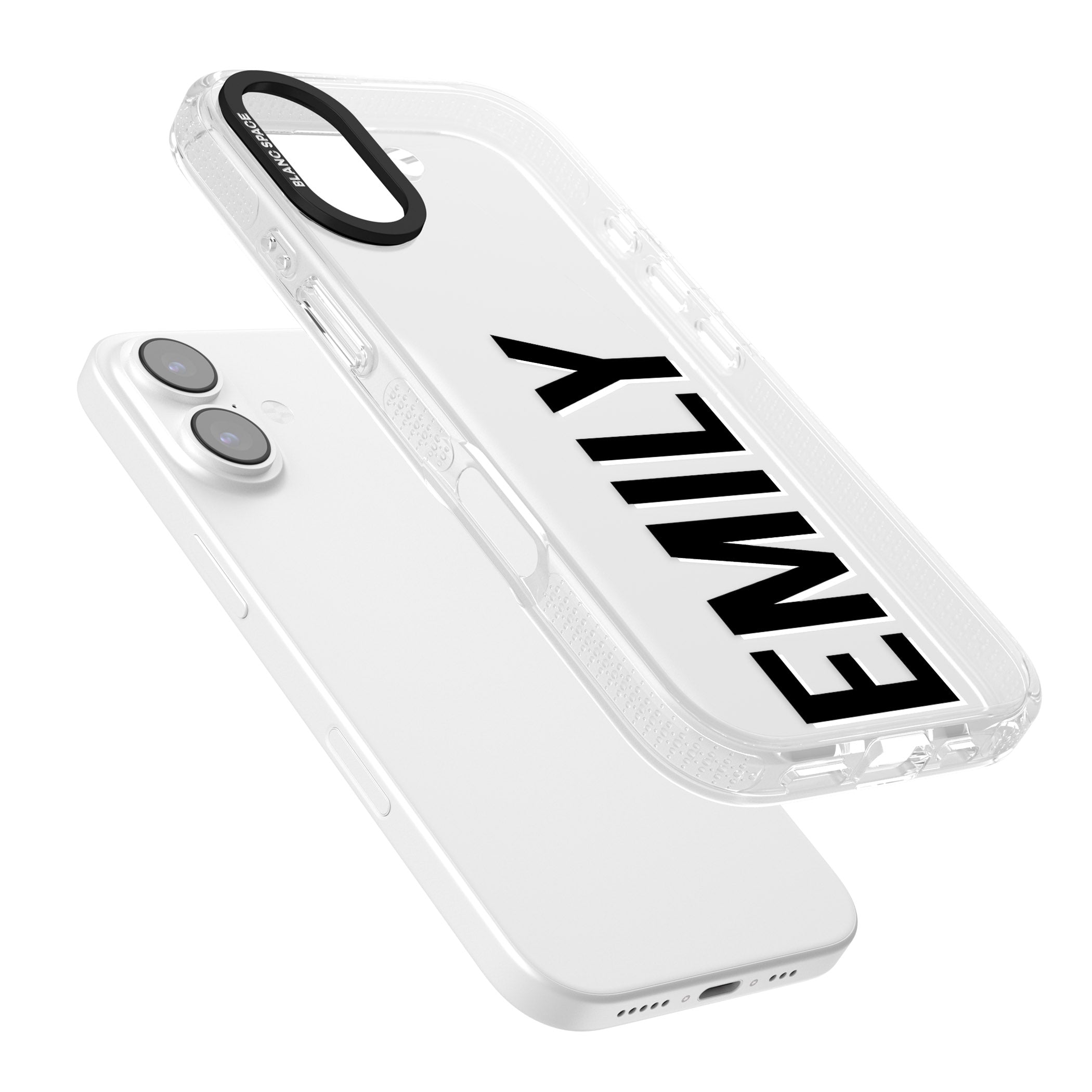 Personalised Vertical Name iPhone 17 Impact Air Clear Phone Case Colours