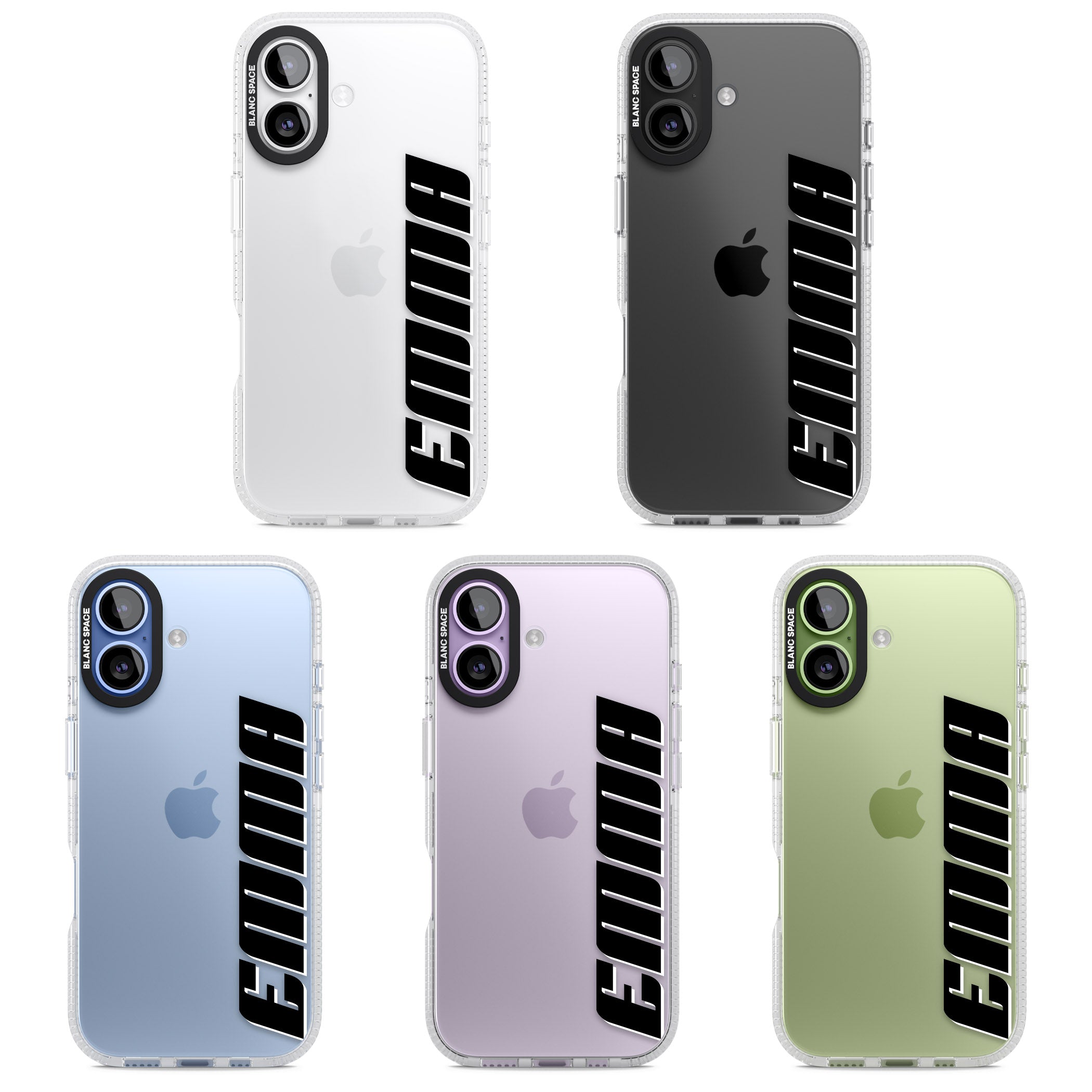 Personalised Vertical Bold Name iPhone 17 Impact Air Clear Phone Case APT Impact Protection
