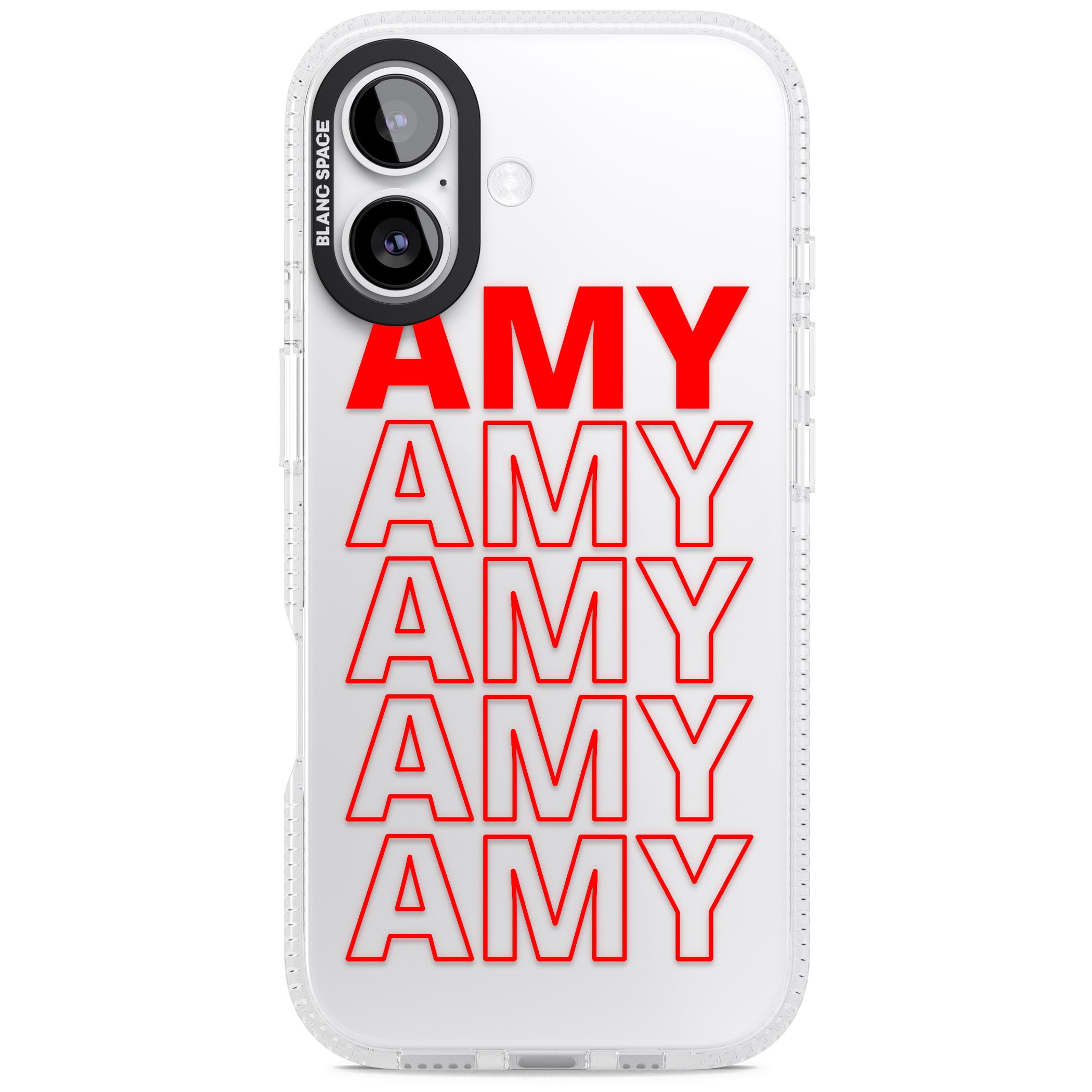 Personalised Bold Name Repeat iPhone 17 Impact Air Clear Phone Case