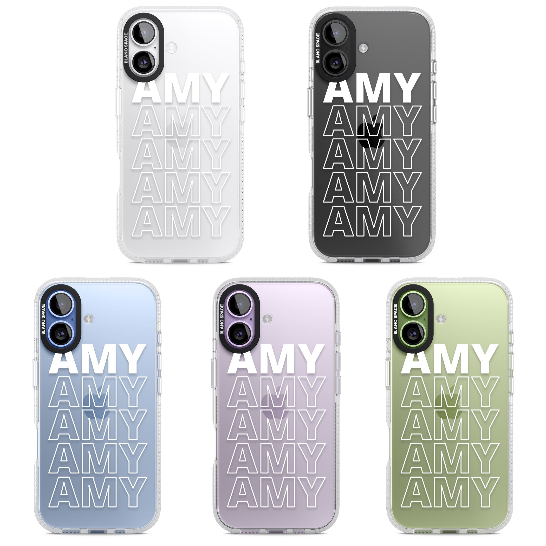 Personalised Bold Name Repeated iPhone 17 Impact Air Clear Phone Case APT Impact Protection