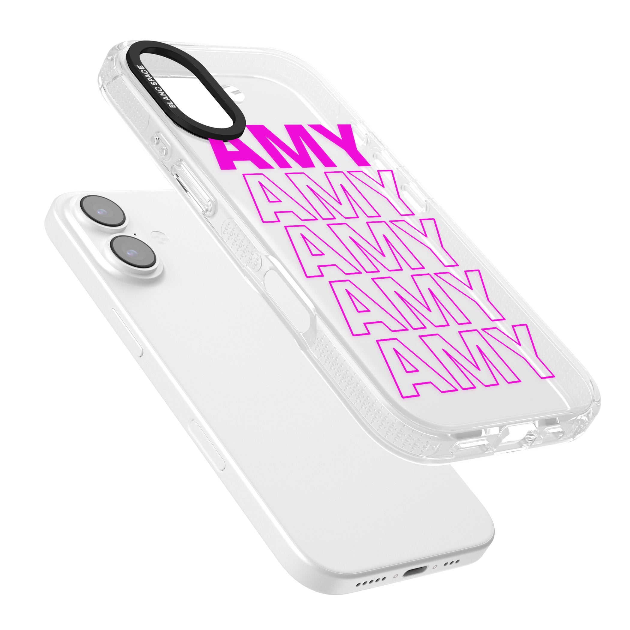 Personalised Bold Repeated Name iPhone 17 Impact Air Clear Phone Case Colours