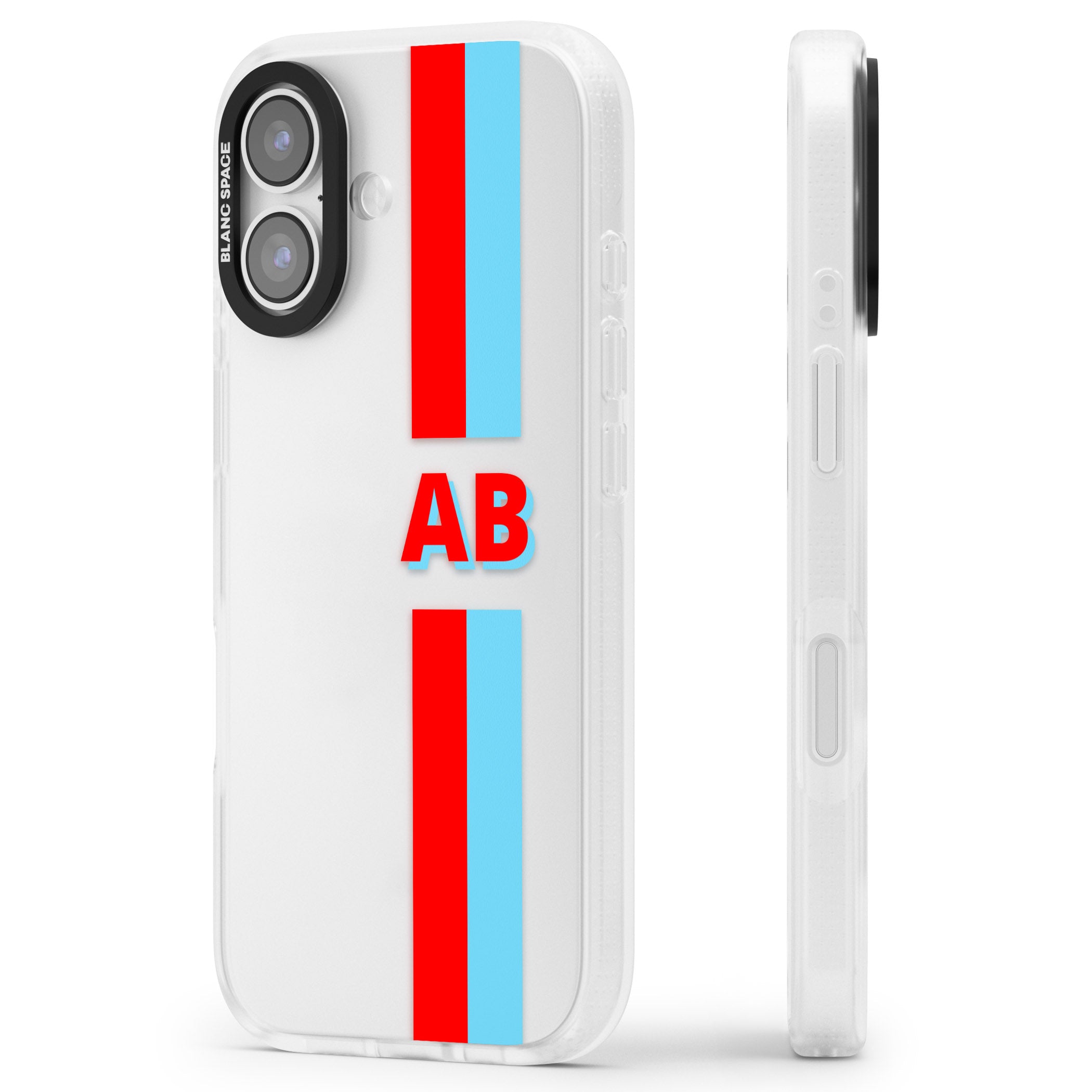 Personalised Bold Striped iPhone 17 Impact Air Clear Phone Case Side Profile