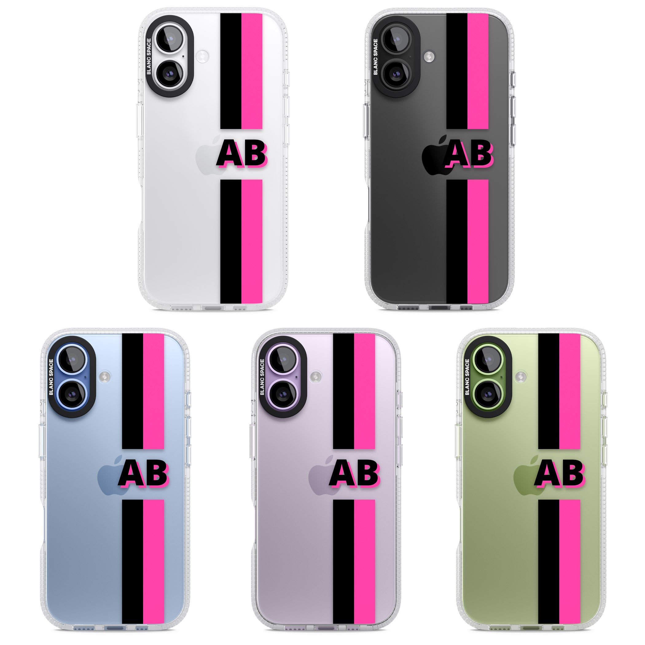 Personalised Bold Name Stripe iPhone 17 Impact Air Clear Phone Case APT Impact Protection