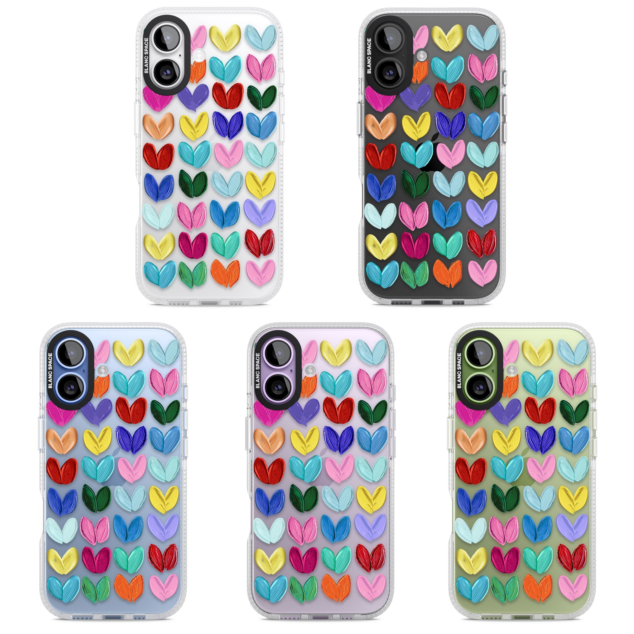 Oil Painted Hearts iPhone 17 Impact Air Clear Phone Case APT Impact Protection
