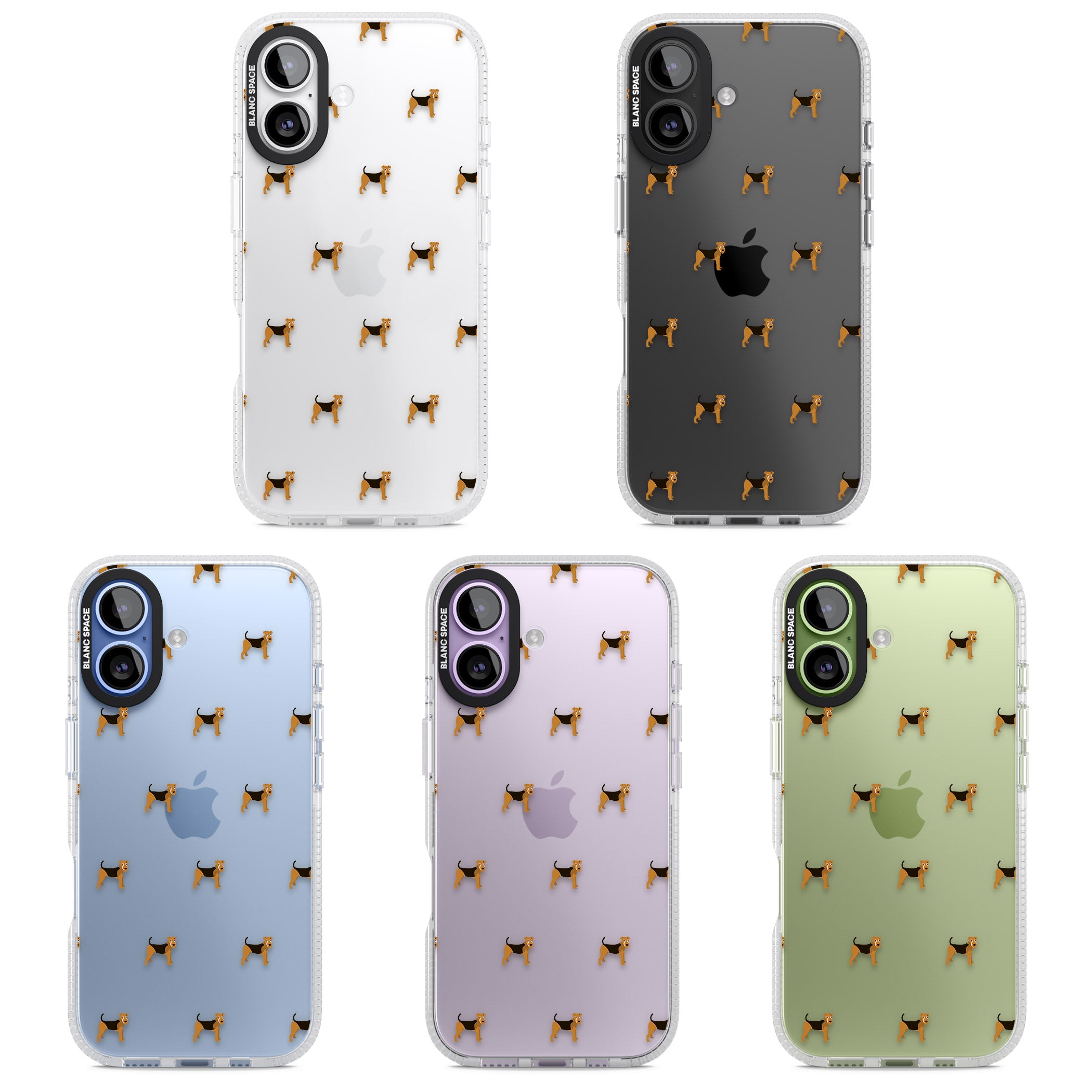Airedale Terrier Dog Pattern iPhone 17 Impact Air Clear Phone Case APT Impact Protection