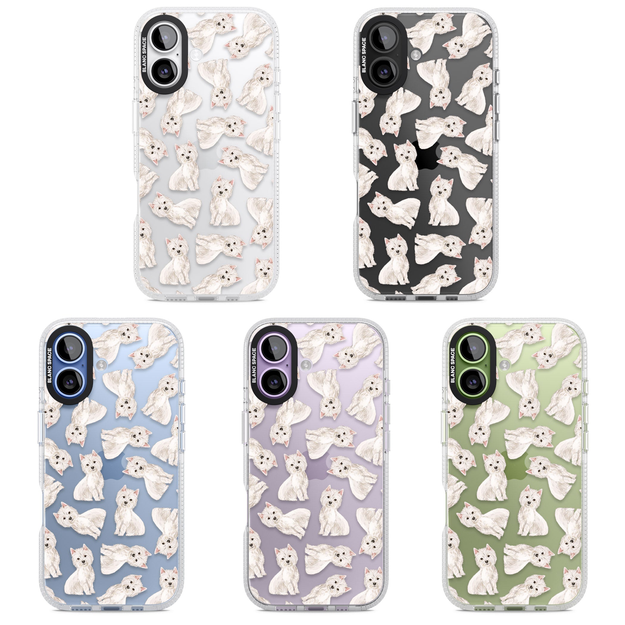 Westie Dog Pattern iPhone 17 Impact Air Clear Phone Case APT Impact Protection