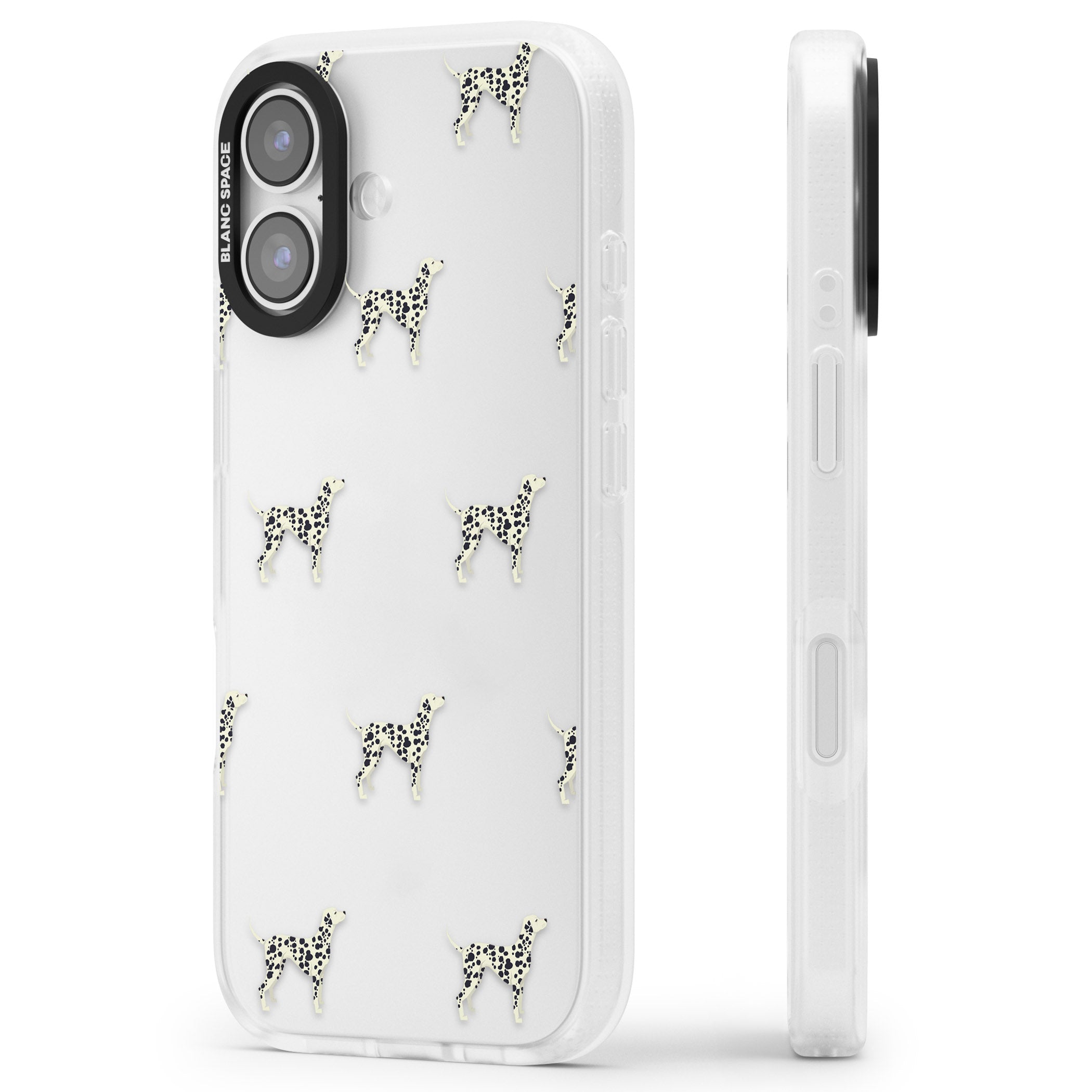 Dalmatian Dog Pattern iPhone 17 Impact Air Clear Phone Case Side Profile