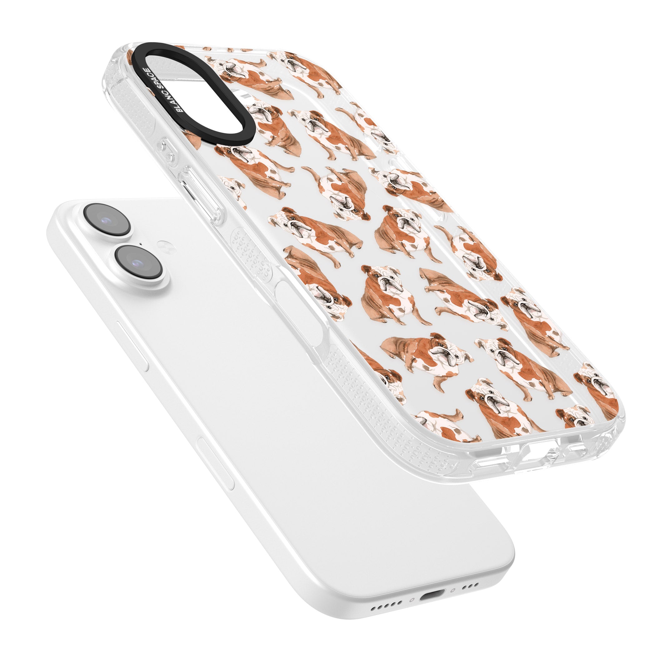 English Bulldog Watercolour Dog Pattern iPhone 17 Impact Air Clear Phone Case Colours