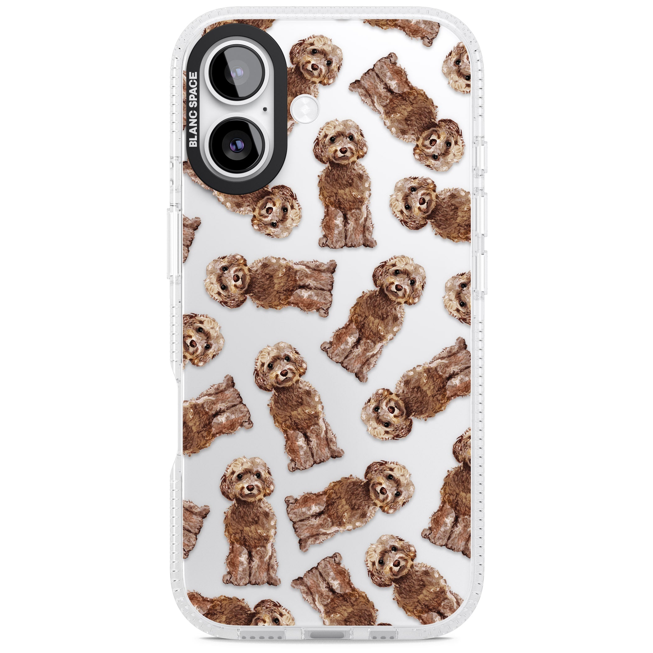 Brown Dog Pattern iPhone 17 Impact Air Clear Phone Case