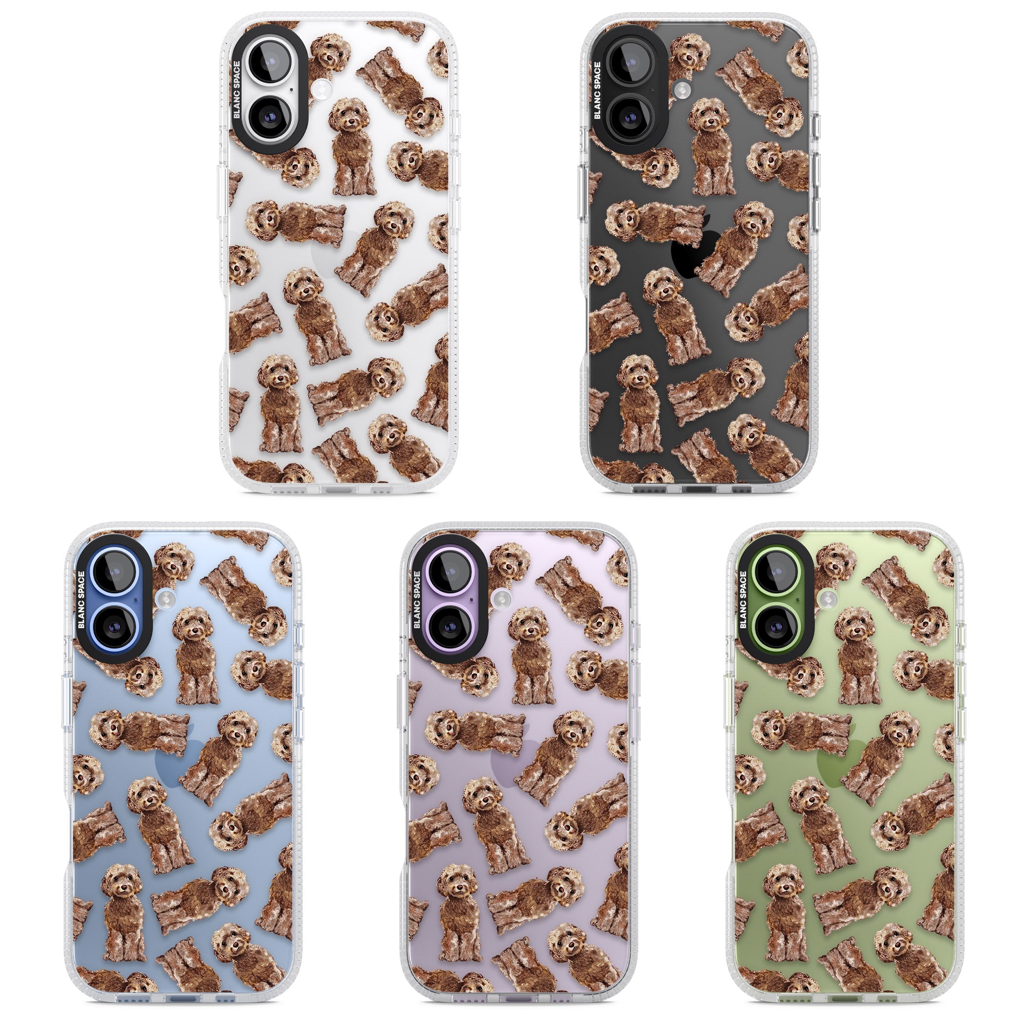 Brown Dog Pattern iPhone 17 Impact Air Clear Phone Case APT Impact Protection