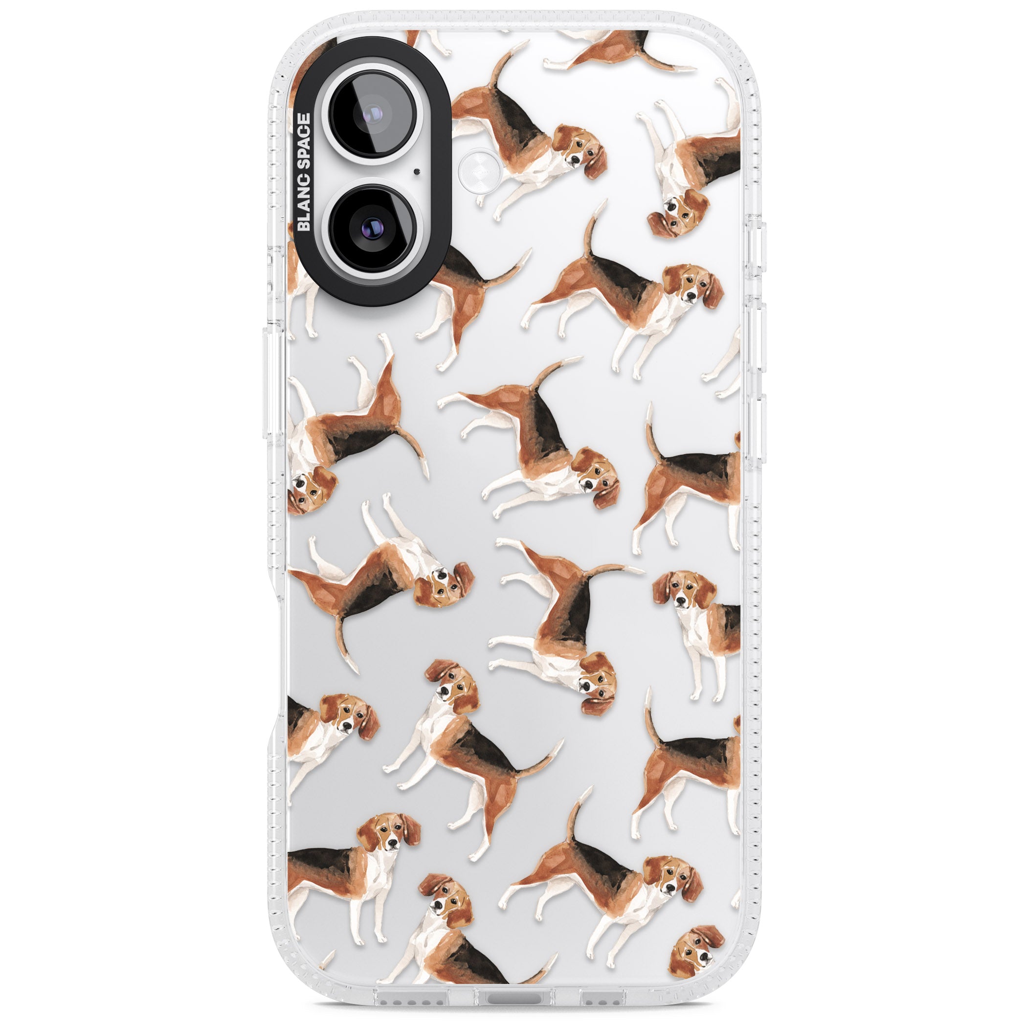 Beagle Watercolor Pattern iPhone 17 Impact Air Clear Phone Case