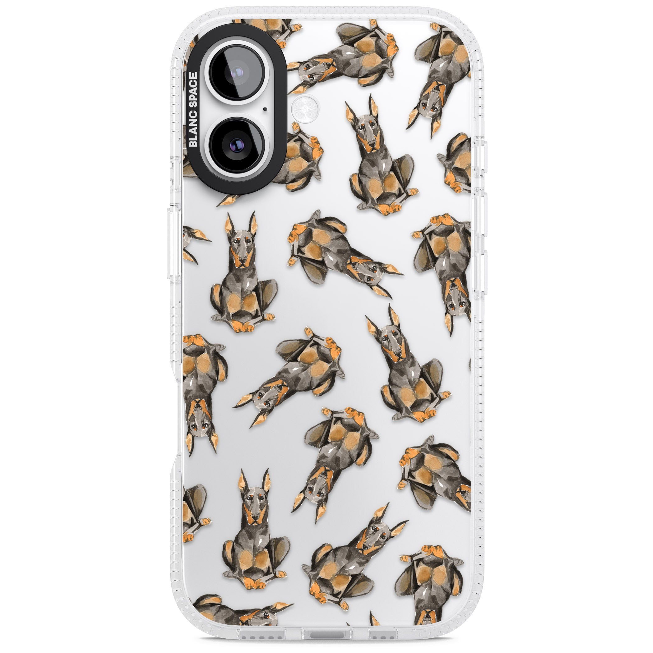 Doberman Watercolor Dog iPhone 17 Impact Air Clear Phone Case