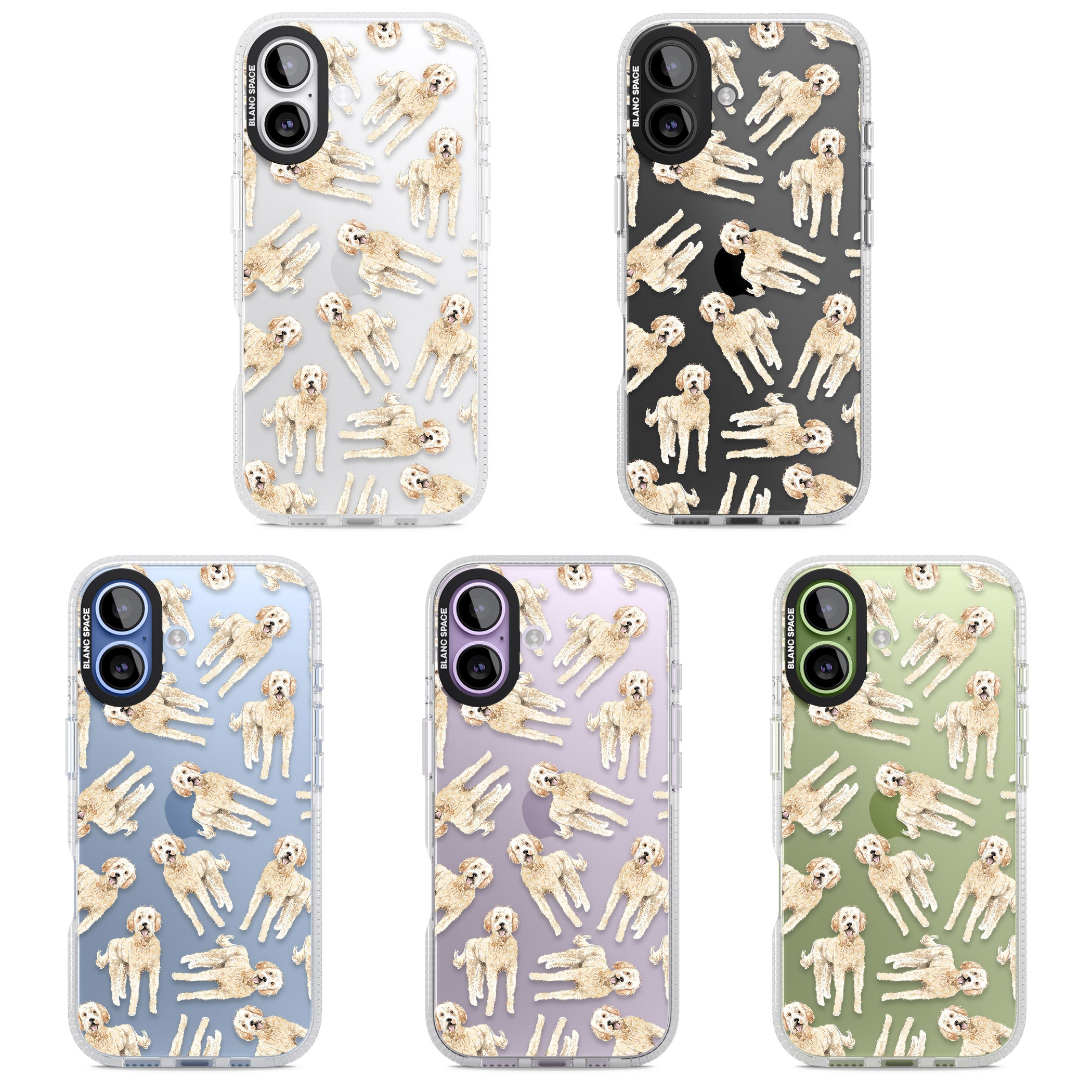 Goldendoodle Watercolour Dog Pattern iPhone 17 Impact Air Clear Phone Case APT Impact Protection