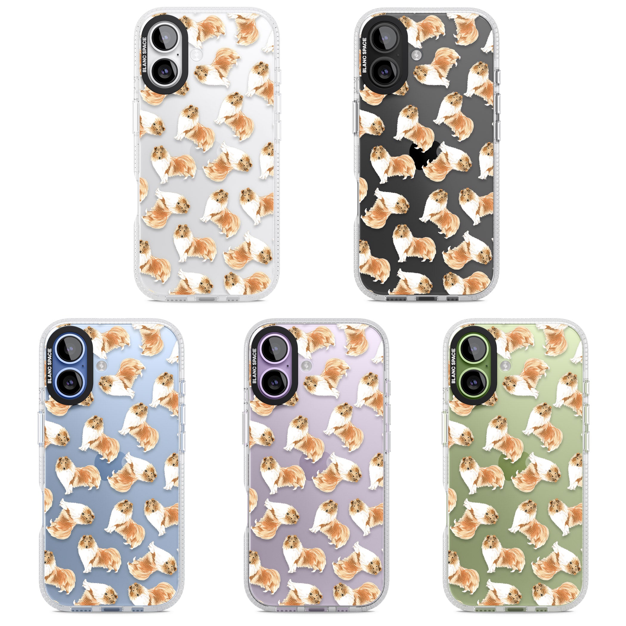 Collie Watercolor iPhone 17 Impact Air Clear Phone Case APT Impact Protection
