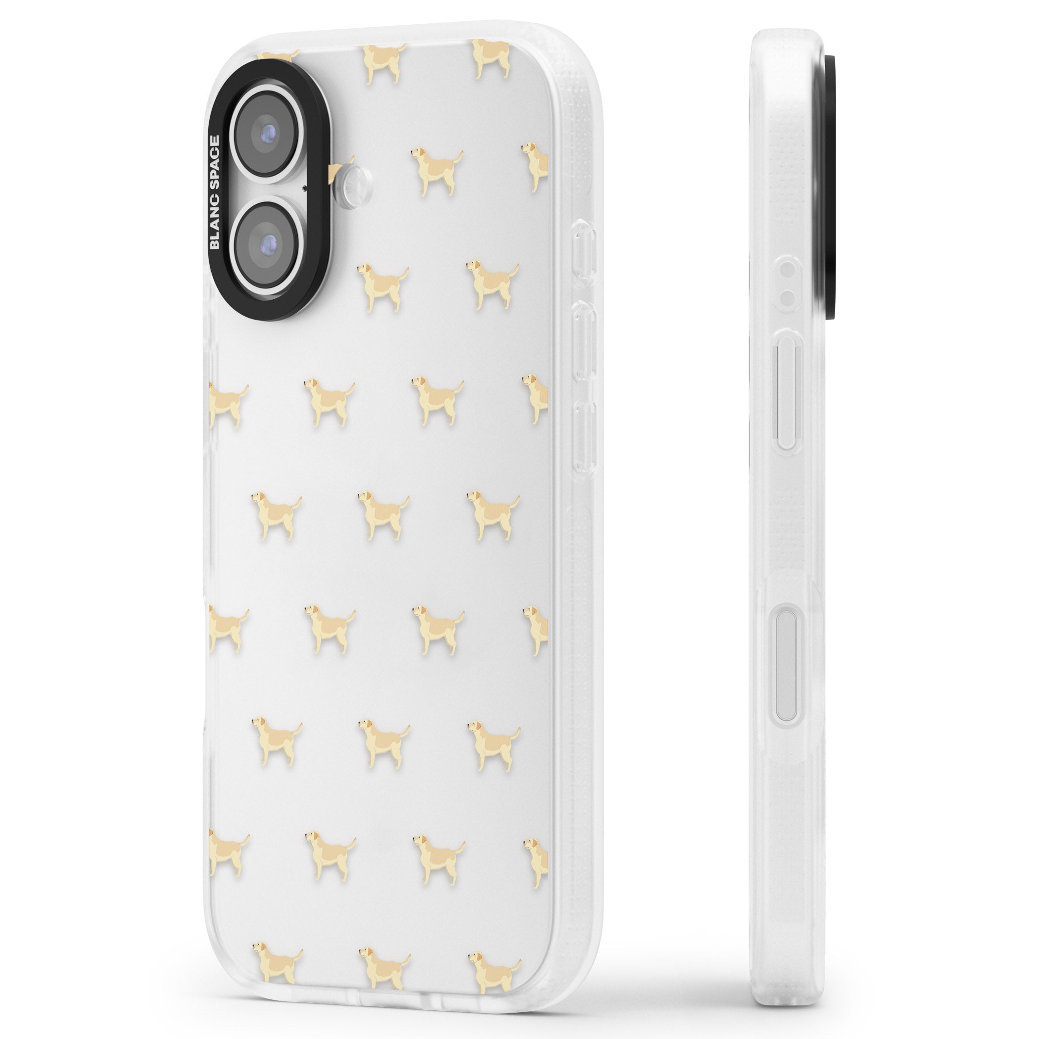 Tan Labrador Dog Pattern iPhone 17 Impact Air Clear Phone Case Side Profile