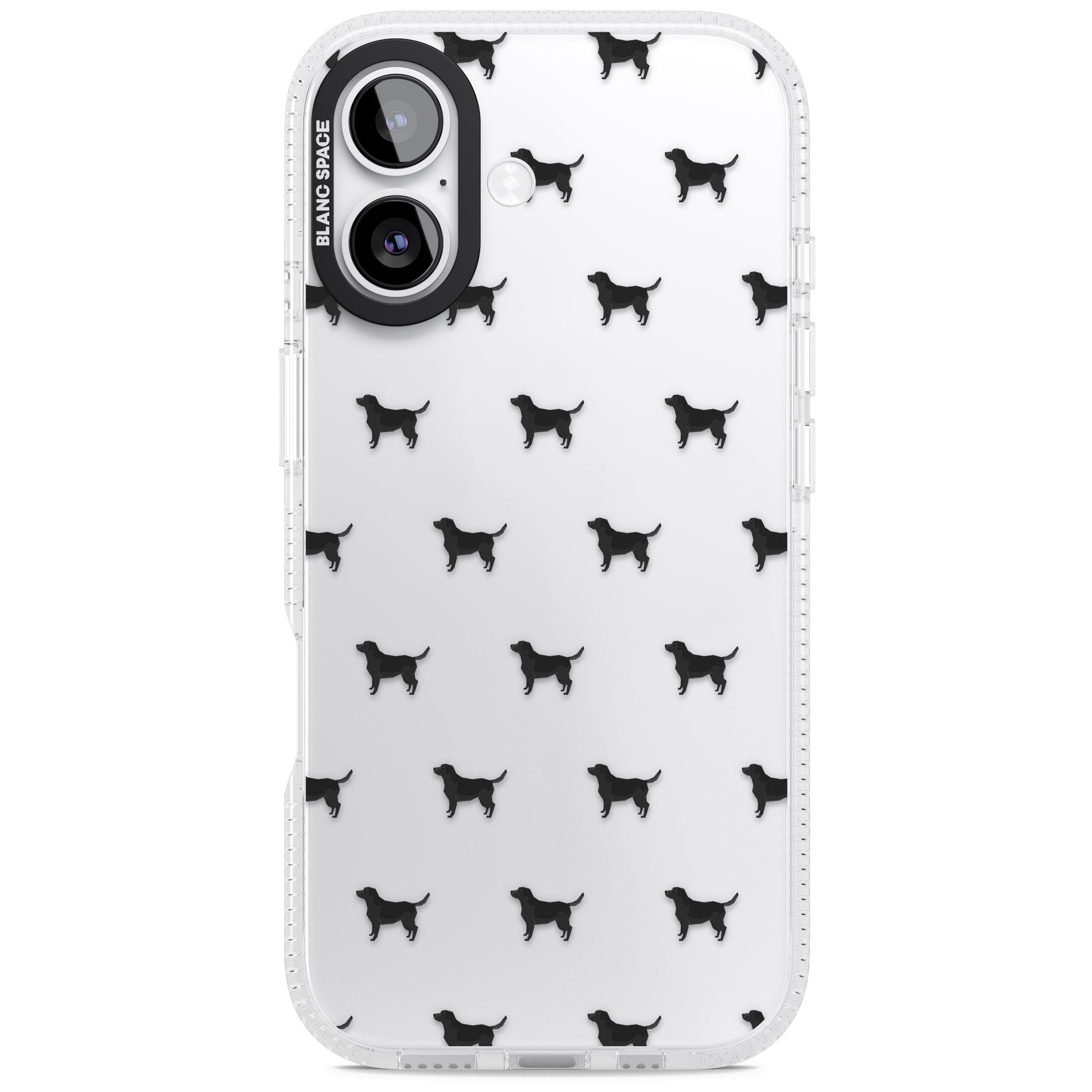 Black Labrador Pattern iPhone 17 Impact Air Clear Phone Case