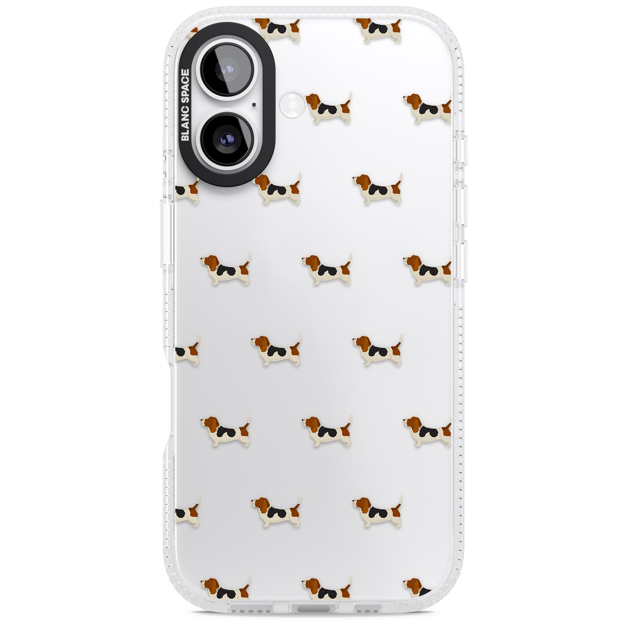Basset Hound Pattern iPhone 17 Impact Air Clear Phone Case